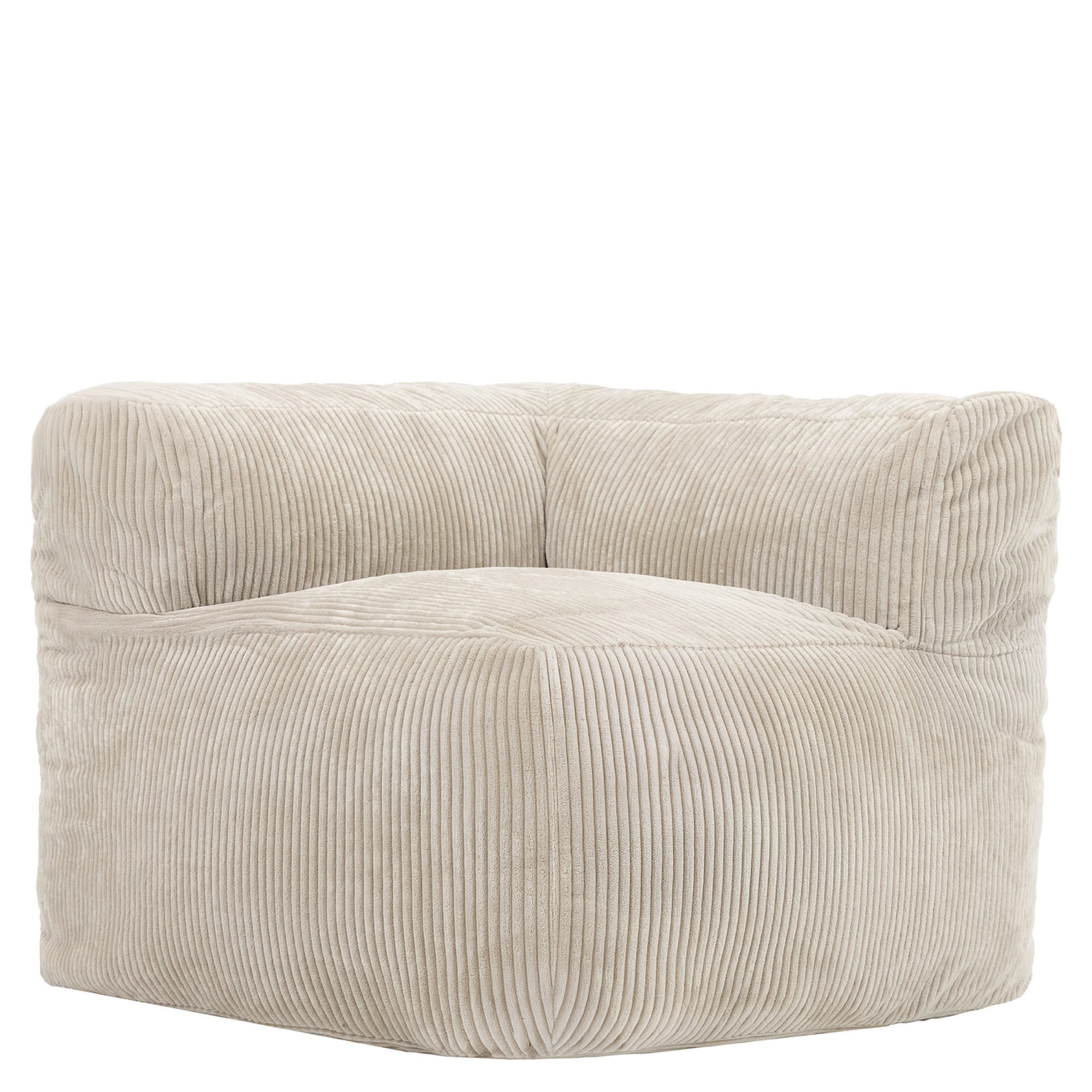 icon Sitzsack Modulares Ecksessel aus Cord Flauschig „Zen“, Schaumstoff Füllung, für Wohnzimmer, für Schlafzimmer