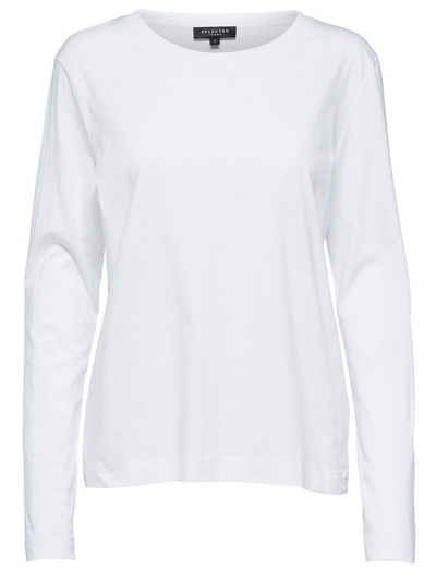 SELECTED FEMME T-Shirt Longsleeve Shirt Basic Sweater SLFSTANDARD Dünner Pullover (1-tlg) 3831 in Weiß