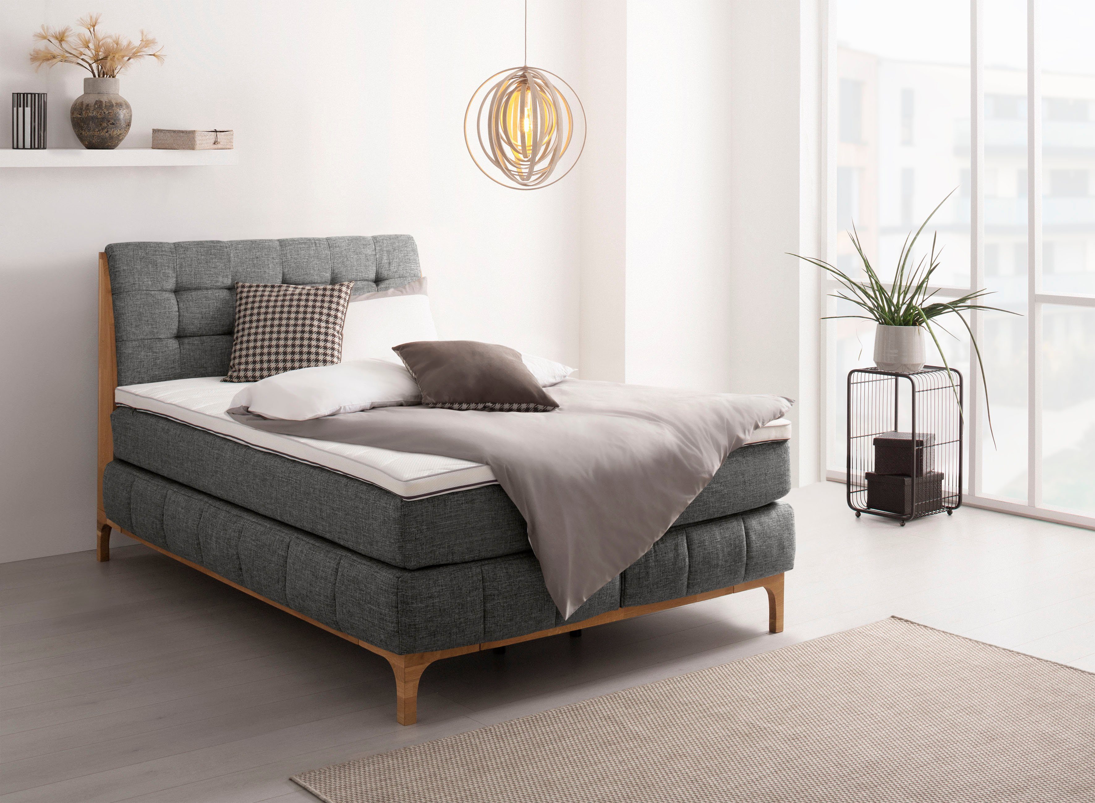 OTTO home Boxspringbett Jelle (5-St), zertifizierte, recycelte Bezugsstoffe, verschiedene Ausführungen