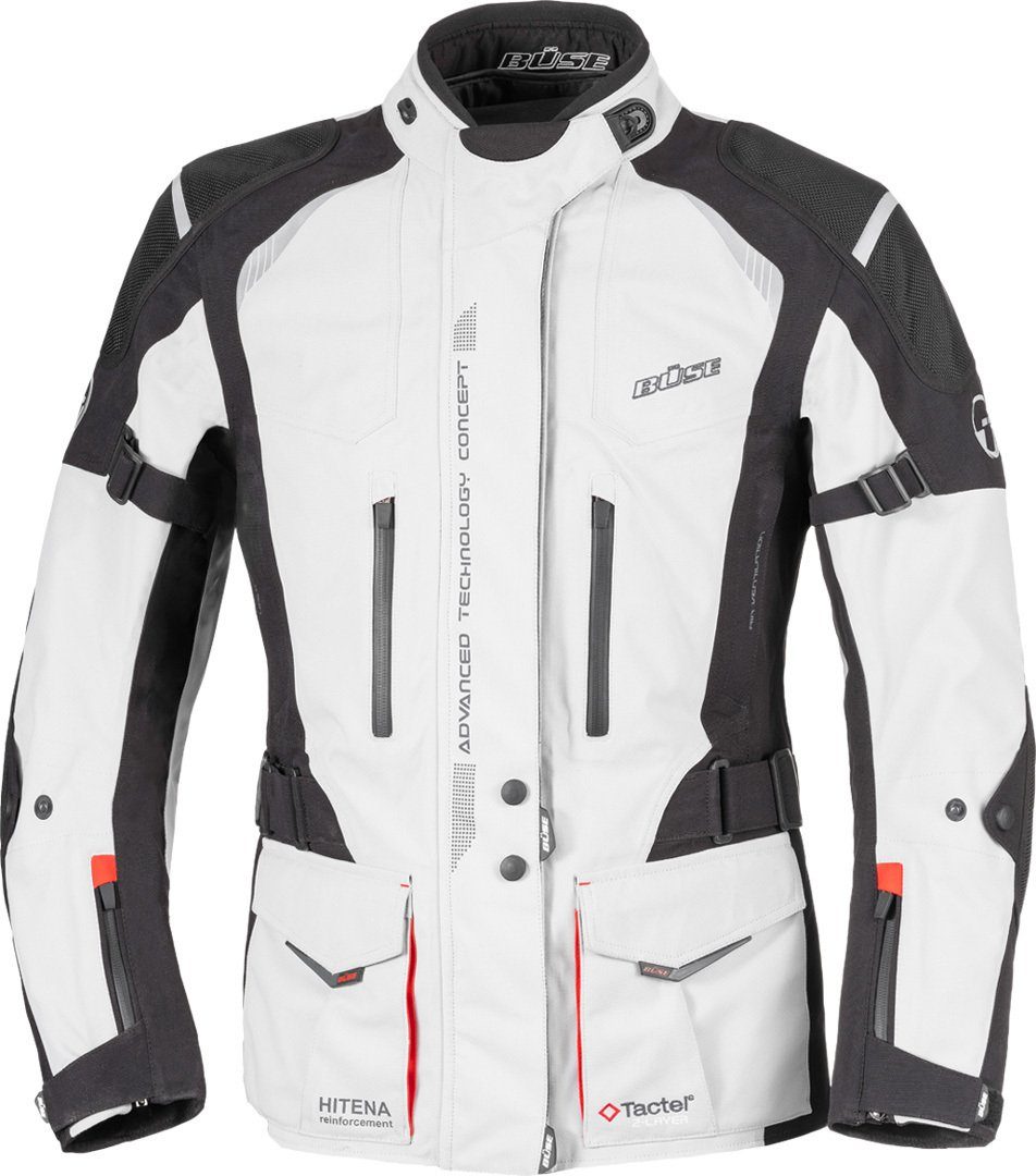 Büse Motorradjacke Grado Damen Motorrad Textiljacke White/Black/Red