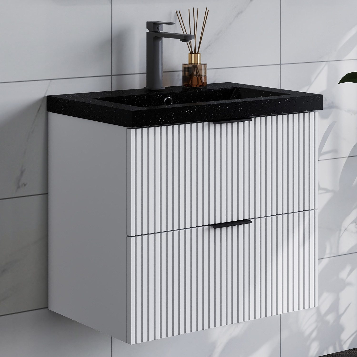 duschspa Waschtisch Waschbecken mit Unterschrank Badmöbel Set Hängeschrank, günstig online kaufen