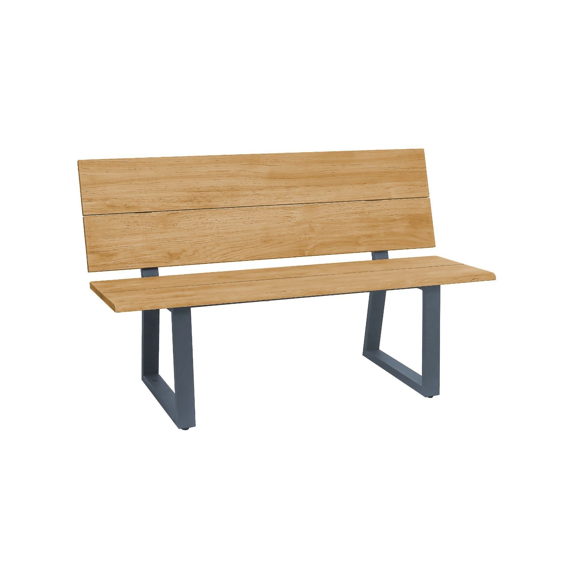 CASA DOMA Gartenbank Varano, mit Rückenlehne, Edelstahl anthrazit/Teak