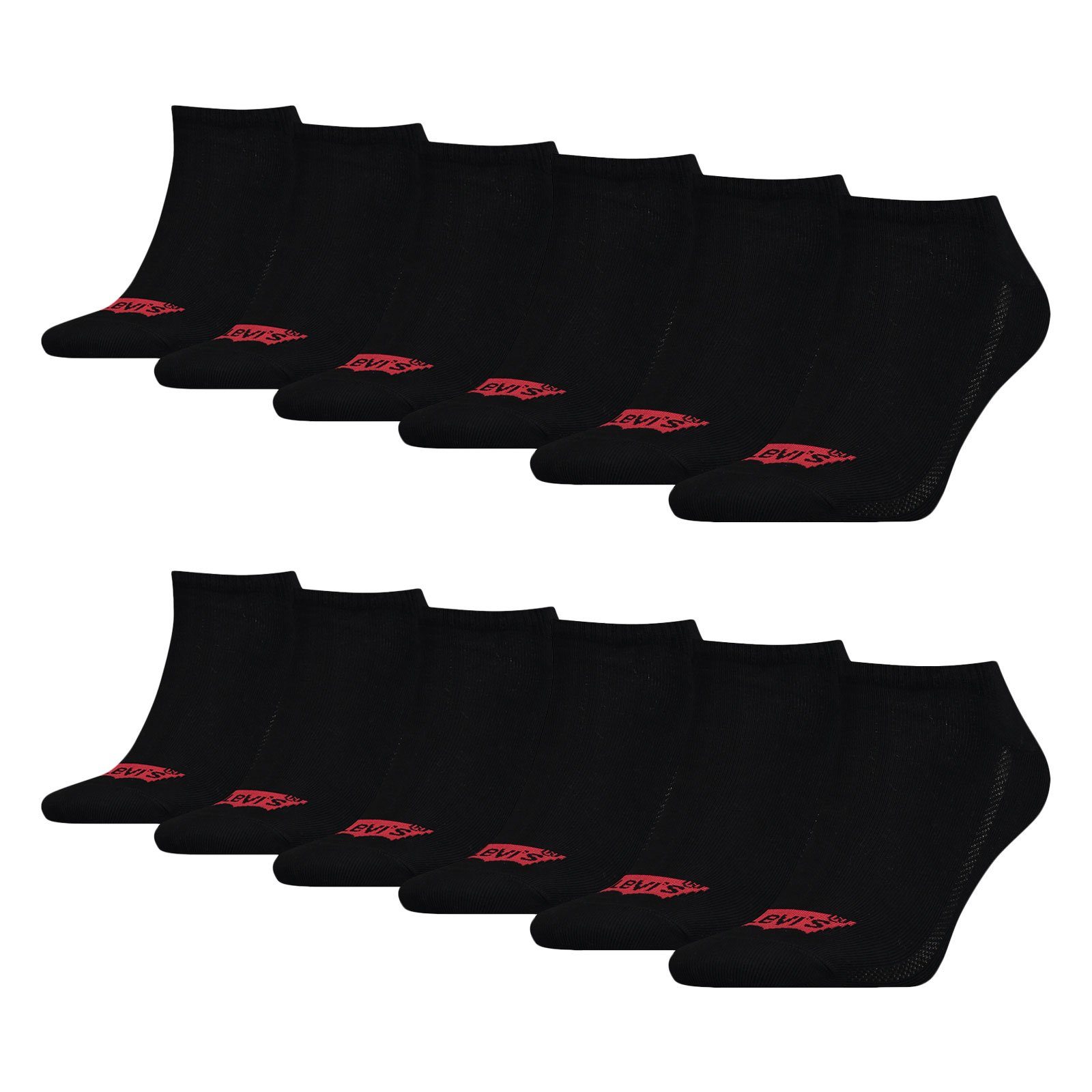 Levi's® Sneakersocken Low Cut Batwing Superior Cotton (6-Paar) mit roten Levi's-Logo im Batwing-Style