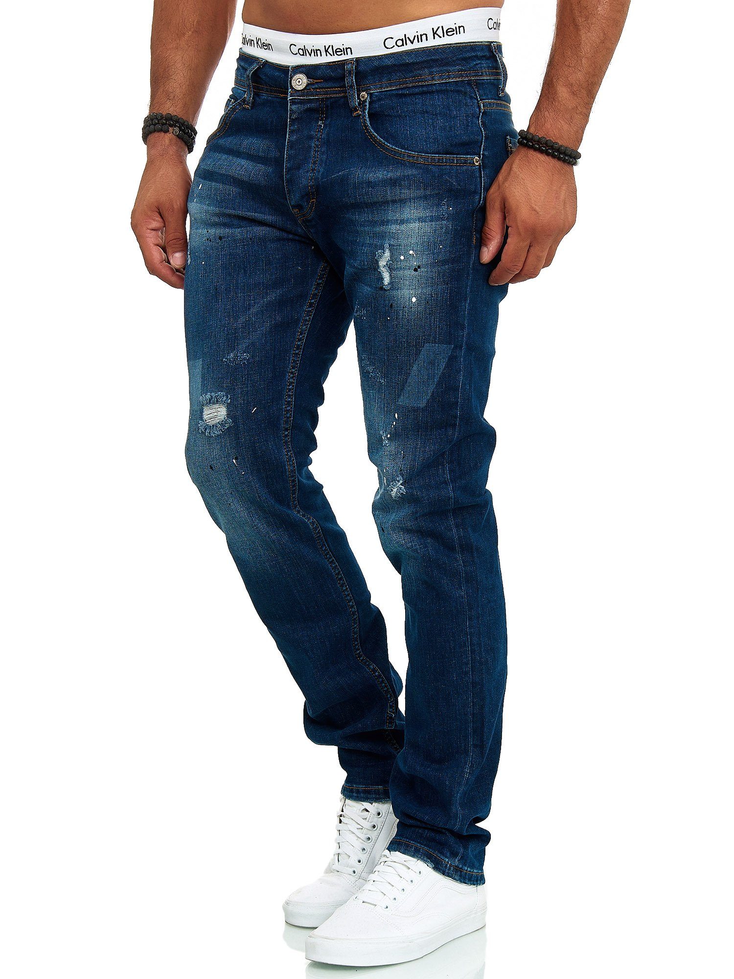 J-700C Freizeit OneRedox Casual (Jeanshose Blau 1-tlg) Designerjeans Bootcut, Business 711 Straight-Jeans