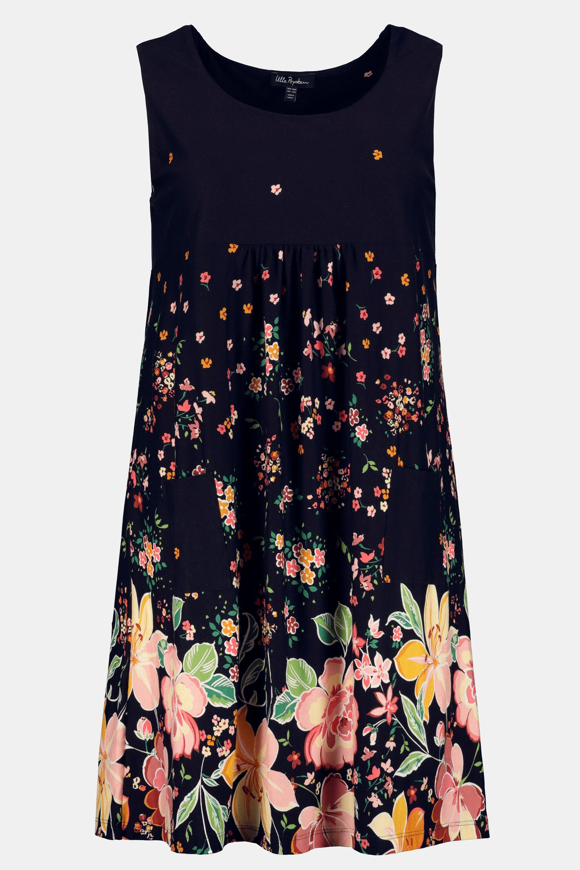 Ulla Popken Sommerkleid bis 64 ärmelloses Jerseykleid Blumenmuster