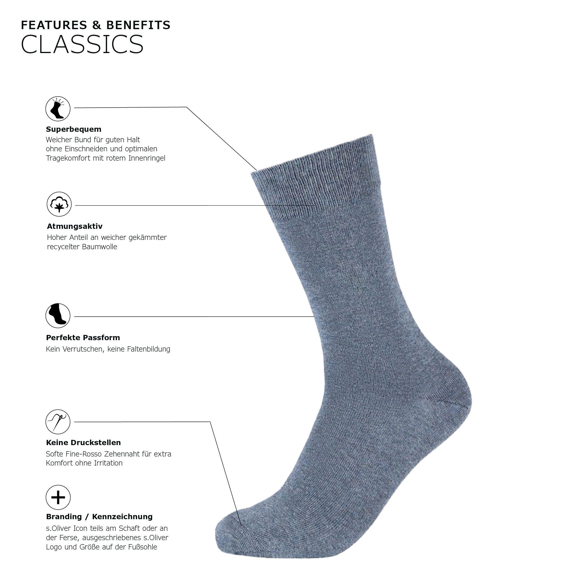s.Oliver Socken Unisex-Socken 4 Paar Uni günstig online kaufen