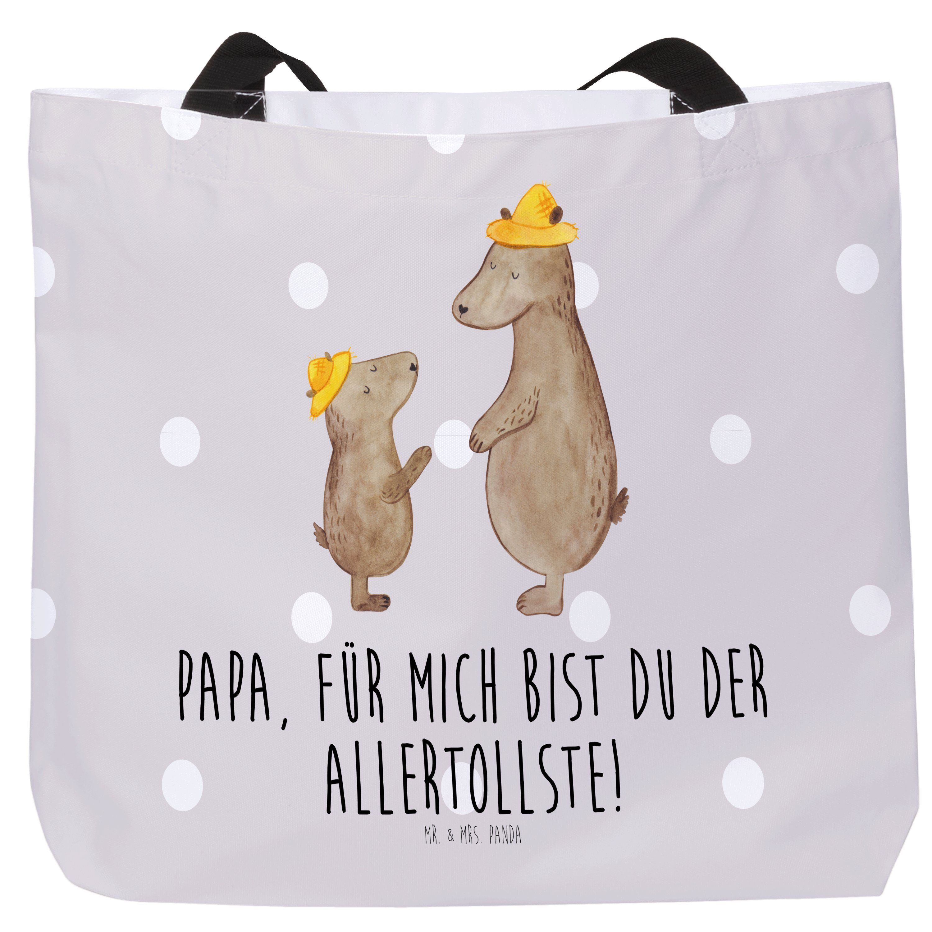 Mr. & Mrs. - Hut Sc - Vatertag, (1-tlg) Einkaufsbeutel, Geschenk, Bären Shopper Grau Panda Pastell mit