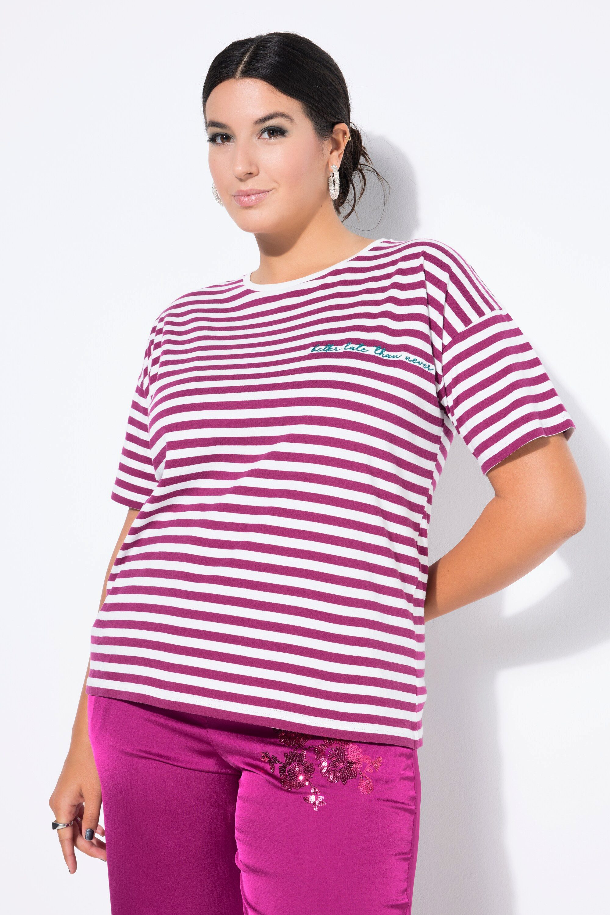 T-Shirt T-Shirt Streifen Stick Halbarm