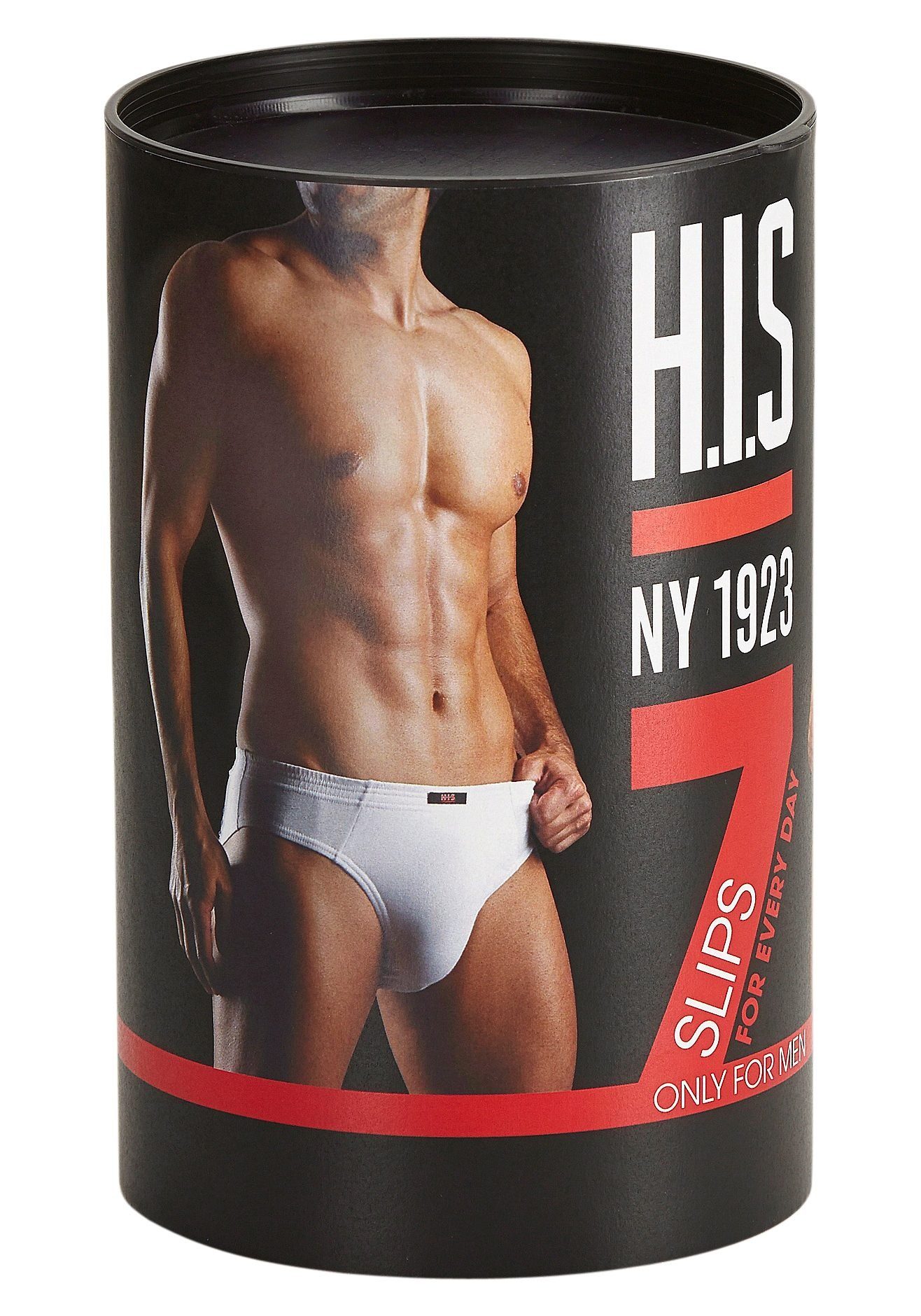 H.I.S Slip Unterhosen für Herren (Dose, 7-St) aus Baumwoll-Mix in einer Dose verpackt – Bild 2 von 3