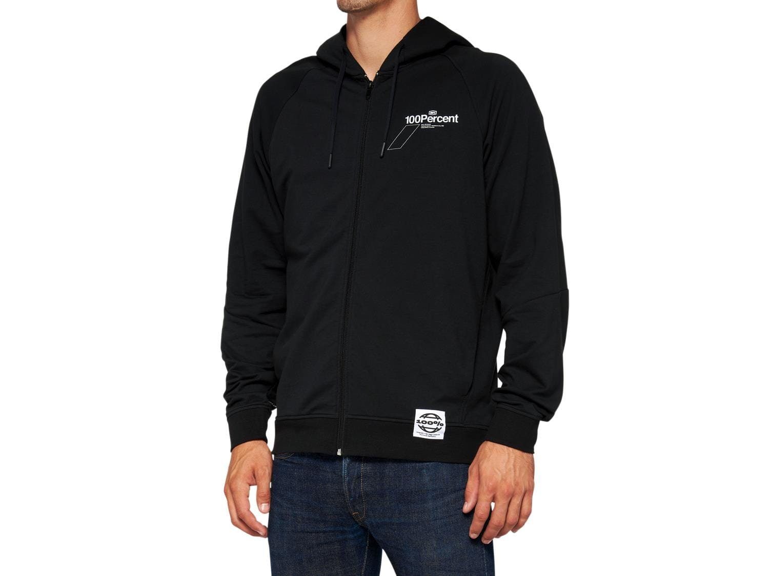 100% Kapuzenpullover Hoodies 100% Falta Tech Zip Hoody - black XL (1-tlg)