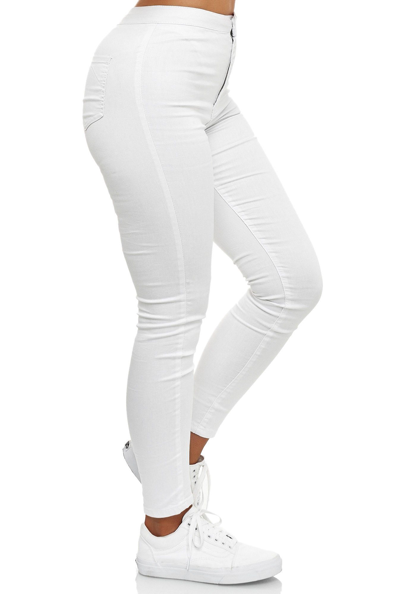 Fit Slim Waist High-waist-Jeans Elara High Jeans Elara Weiß (1-tlg) Damen