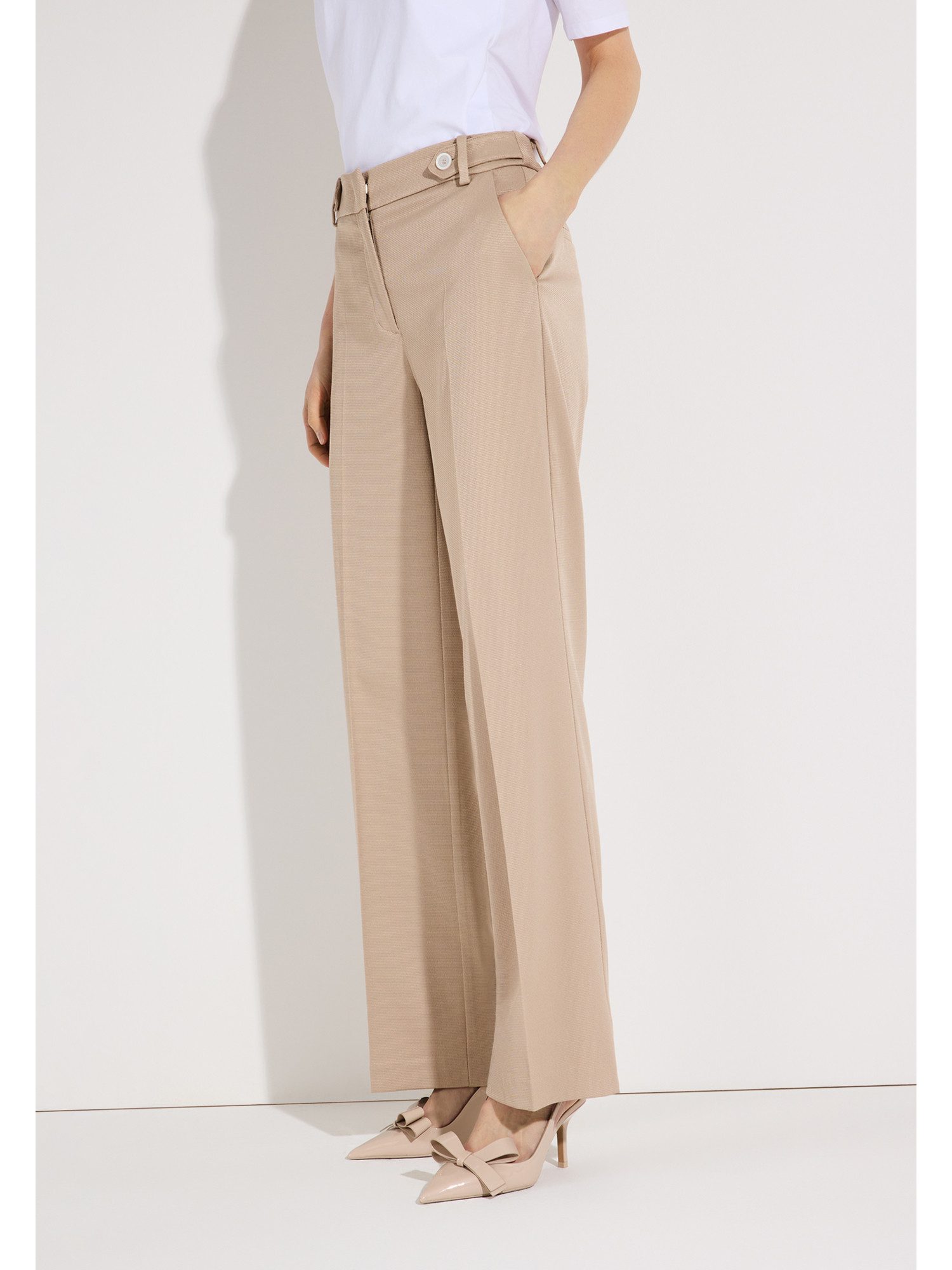 MORE&MORE Stoffhose fein strukturierte, weite Hose
