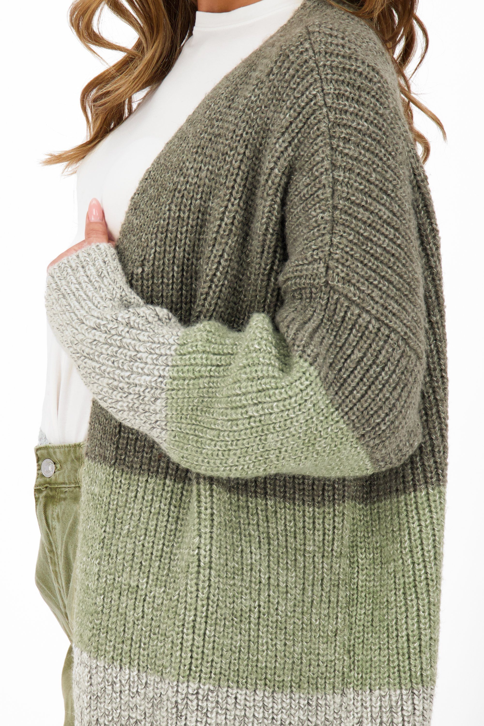 Knit Damen Cardigan stone Stillpullover Z Kickin Strickpullover & MaleaAK Alife