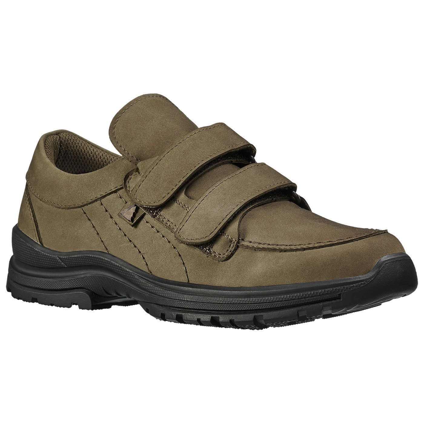 Schmidt Nubukleder mit Klett Wanderschuh (auswechselbaren Fußbett, griffiger Gummiprofilsohle) Wasserabweisend