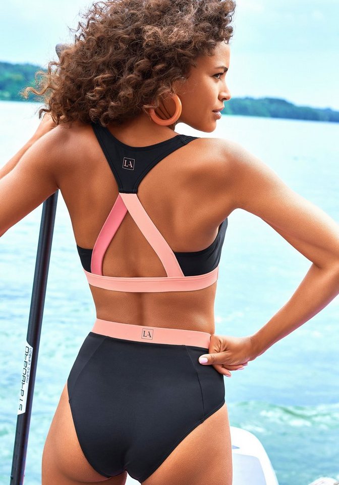 LASCANA ACTIVE Bustier-Bikini-Top Janni, mit kontrastfarbenen Details