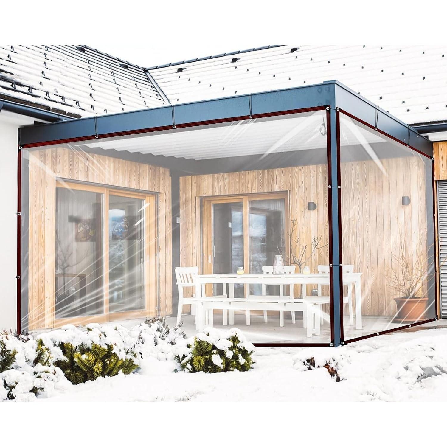 LuxusKollektion Schutzplane Abdeckplane transparent Ösen wasserdicht Gartenplane 2.5x4m – Bild 5 von 5