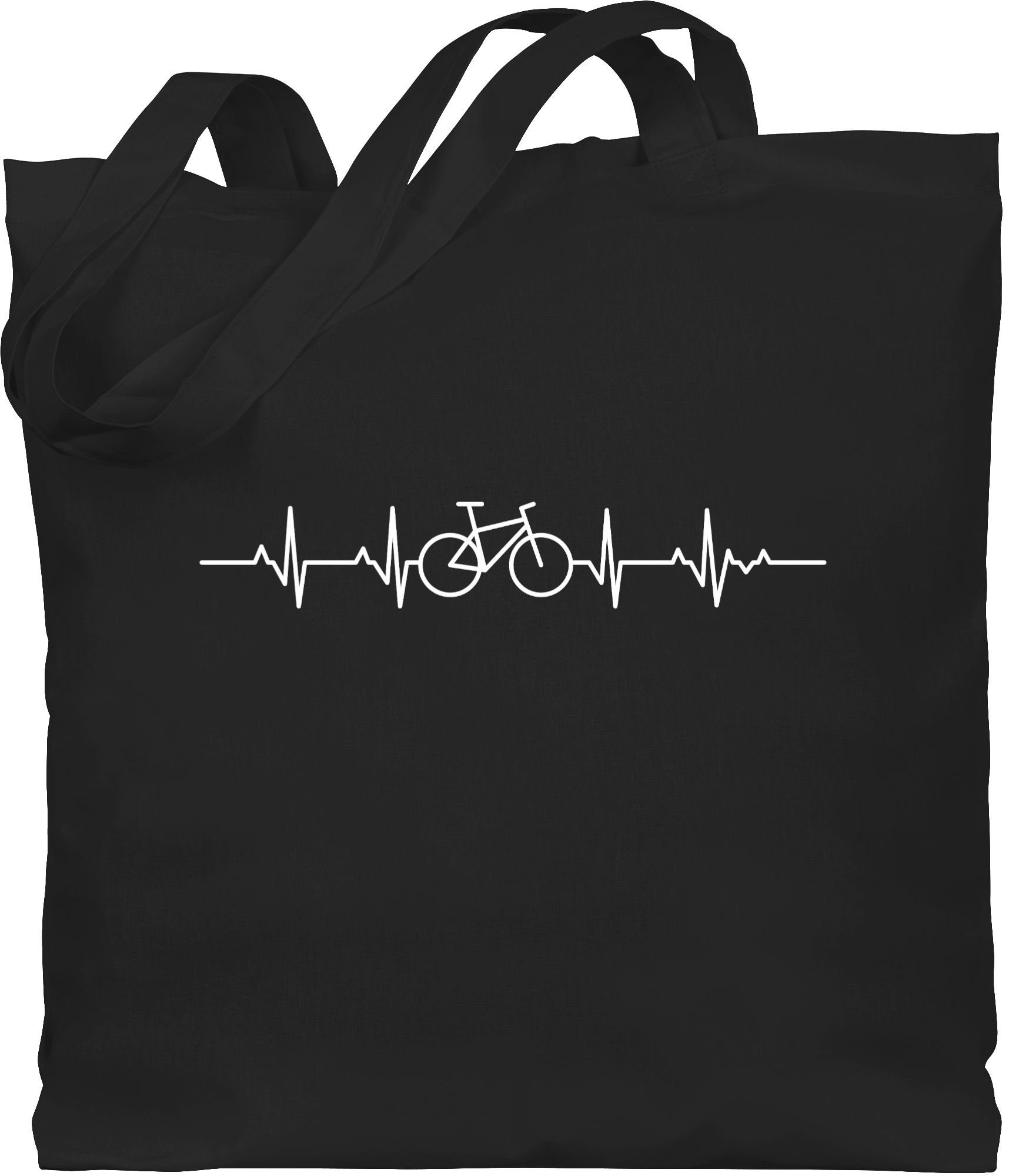 Shirtracer Umhängetasche Herzschlag Fahrrad I Rad Geschenke Mountainbiker Geschenk I Fahrradfah, Fahrzeuge