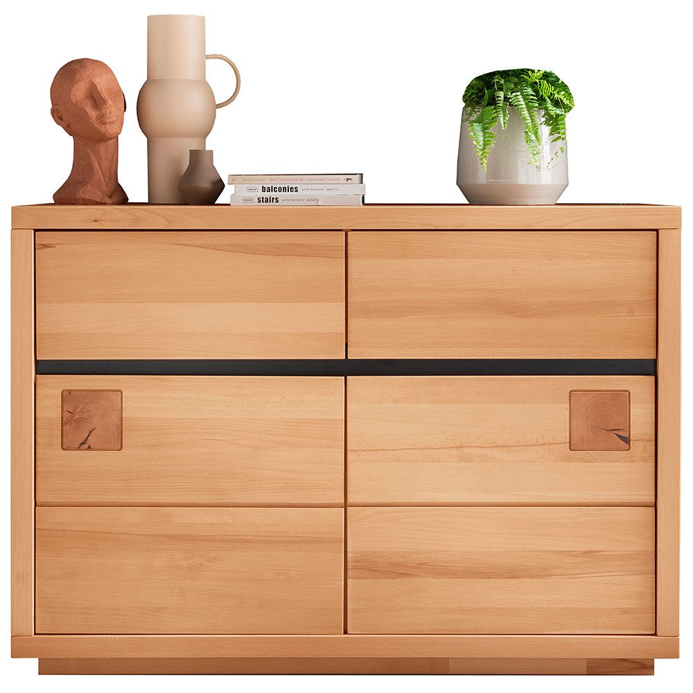 Lomadox Sideboard WINCHESTER-69, Wohnzimmerschrank Kommode 120 cm breit modern in massiver Buche