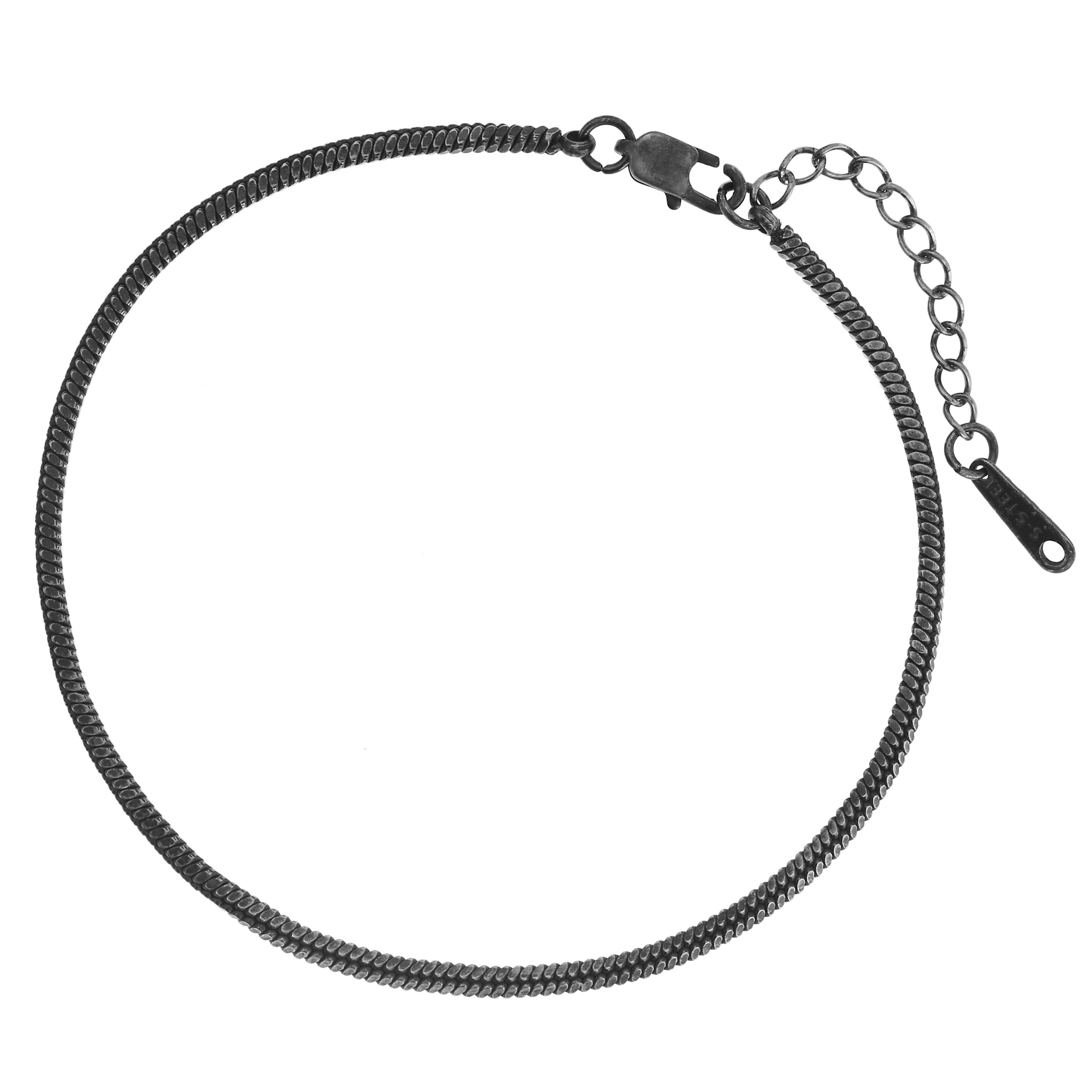 Made by Nami Edelstahlarmband Herren Armband Schwarz Cuban Link filigran minimalistisch, aus Edelstahl – maskulin – Gliederdesign – Verstallbar