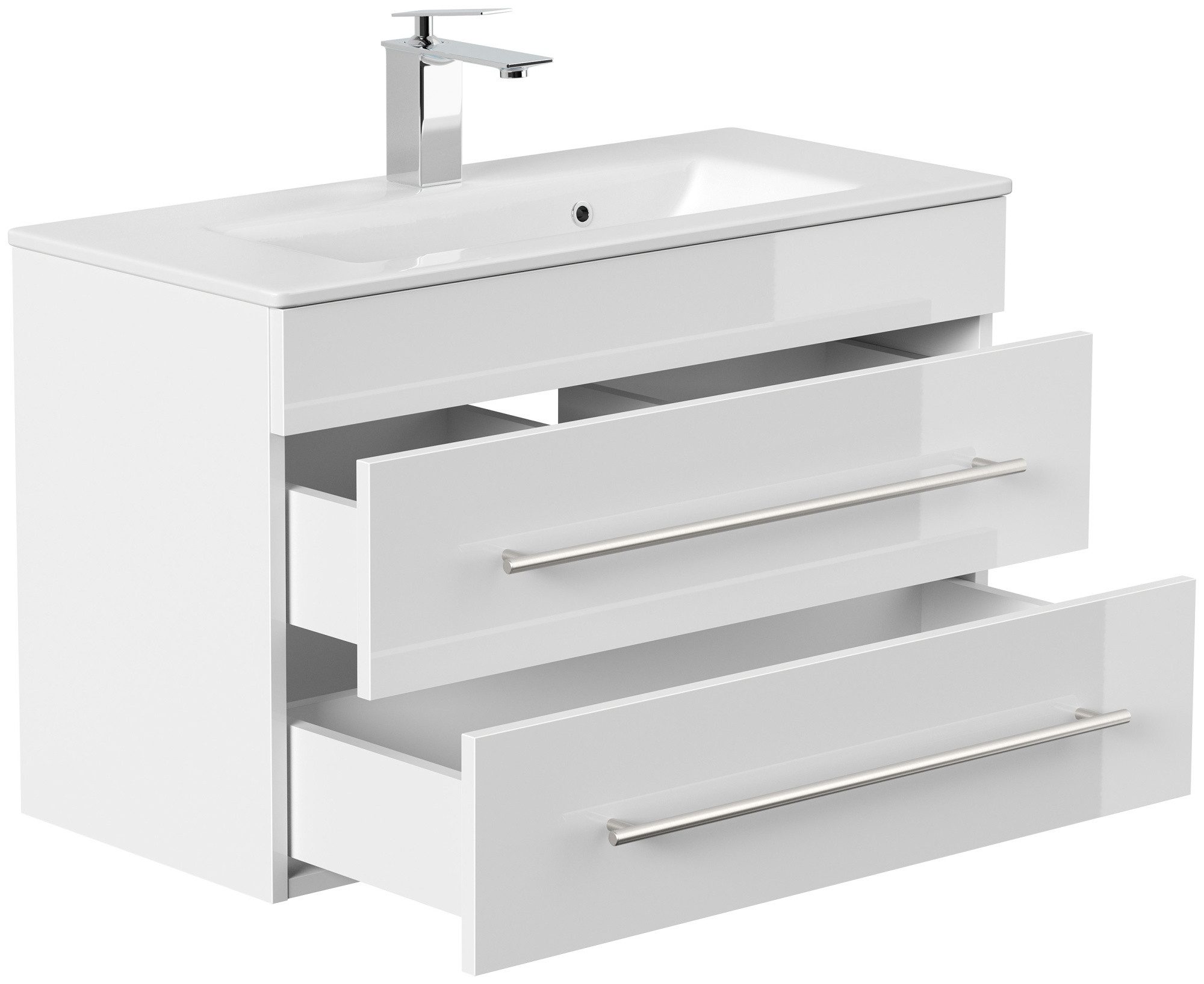 Magnolia Home Waschtisch Badmöbel Mars 800 SlimLine SoftClose weiss hochglanz