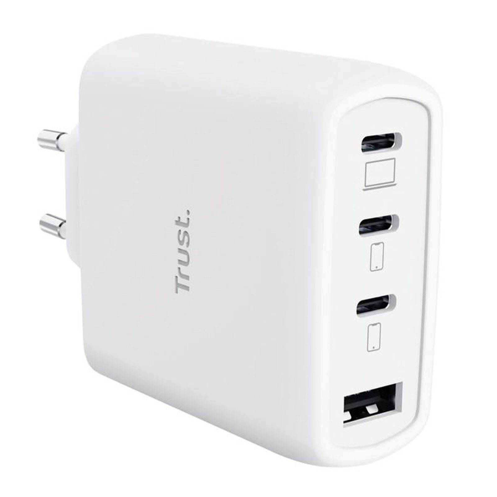Trust TRU MAXO 65W 4P GAN Charger WH Ladestation (Schneller 65W 4-Port USB-C Netzladegerät)