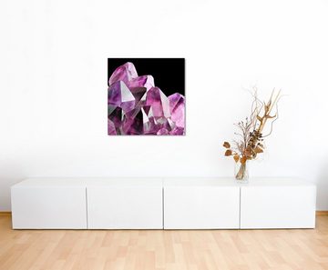 Sinus Art Leinwandbild Naturfotografie – Violetter Amethyst Kristall auf Leinwand