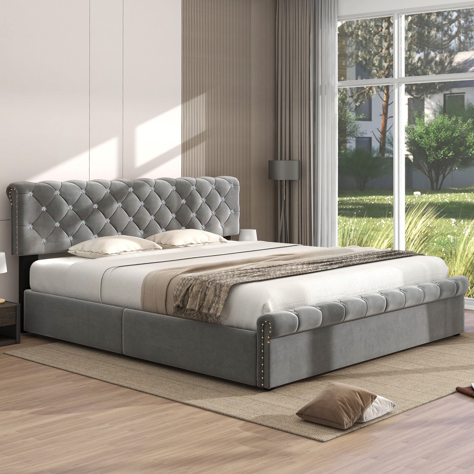 REDOM Polsterbett Jugendbett Bett Stauraumbett gepolsteres günstig online kaufen