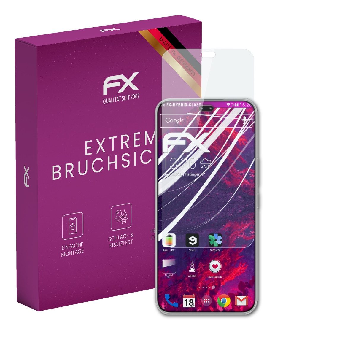 atFoliX Schutzfolie Panzerglasfolie für Honor 400 Pro, Ultradünn und superhart