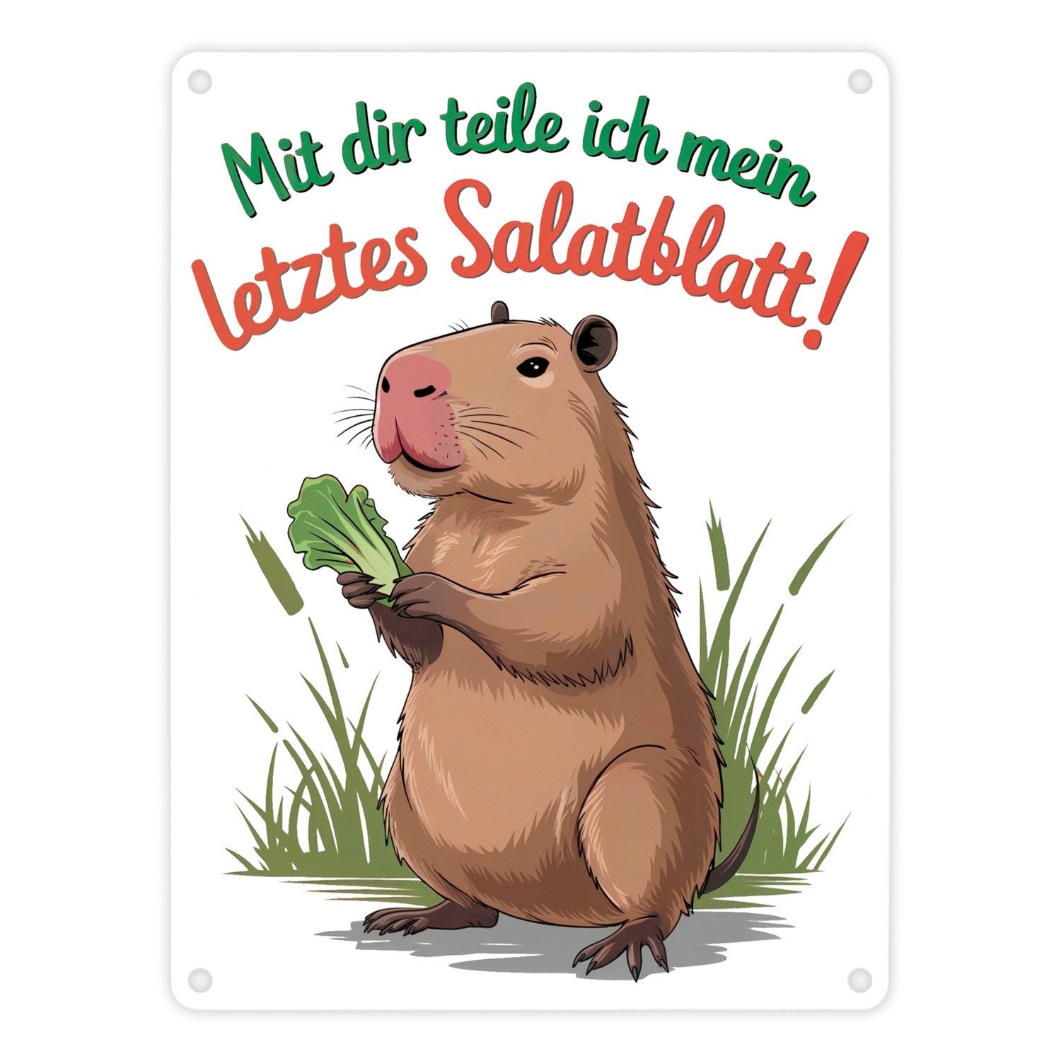 Metallschild Mit dir teile ich mein letztes Salatblatt! Metallschild in 15x20 cm
