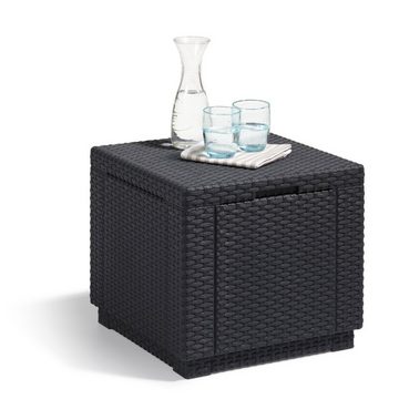 Allibert Gartenlounge-Hocker Cube With Cushion, inkl. Kissen [6cm] u. Stauraum [42x42x39cm]; witterungsbeständig u. pfelegeleicht