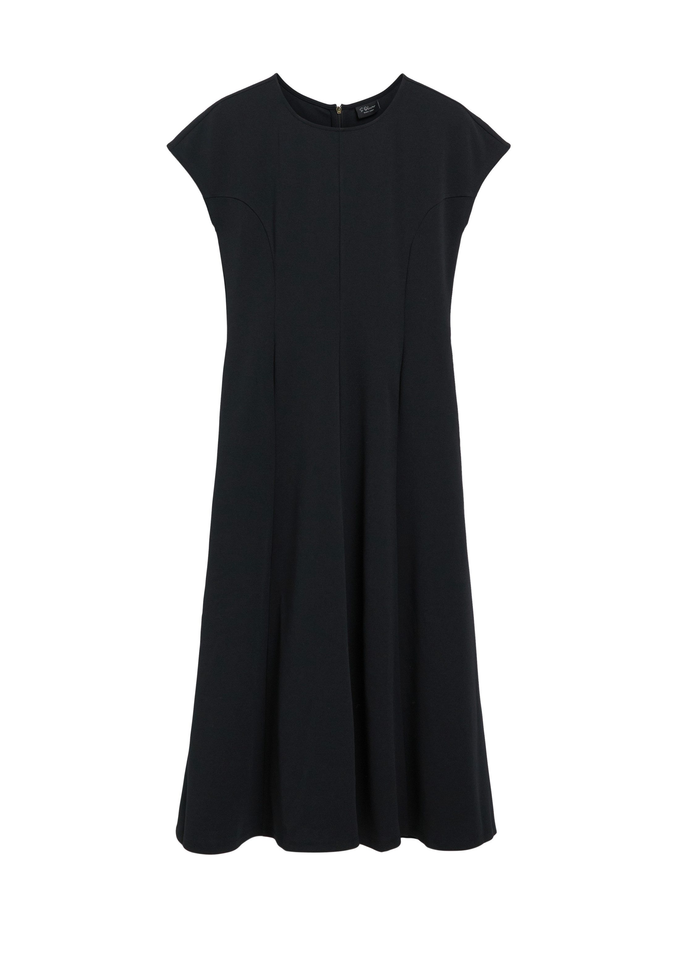 s.Oliver Midikleid Kleid Midi-Kleid mit Teilungsnähten und Eingrifftaschen