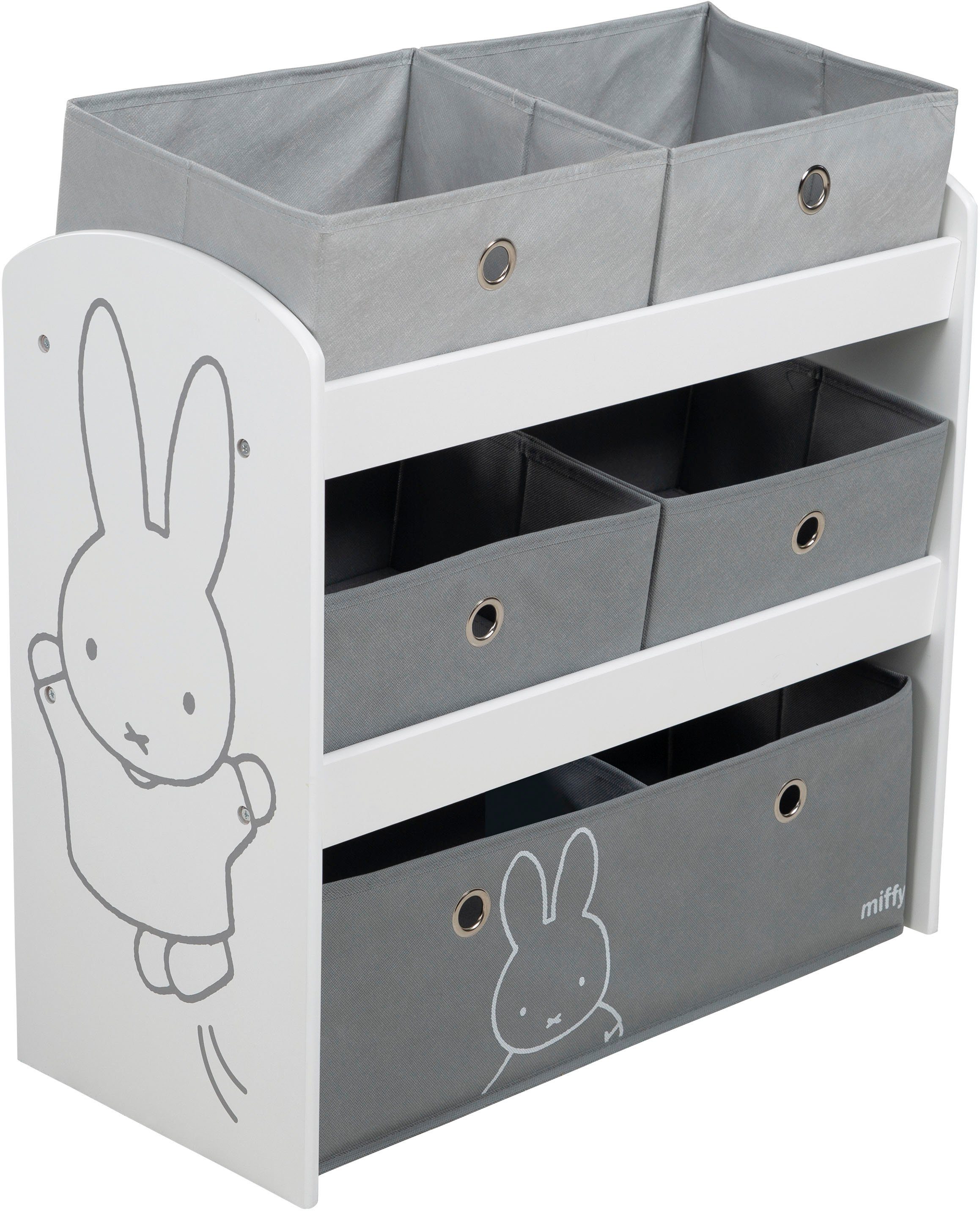 roba® Kinderregal miffy®, grau, inklusive 5 günstig online kaufen