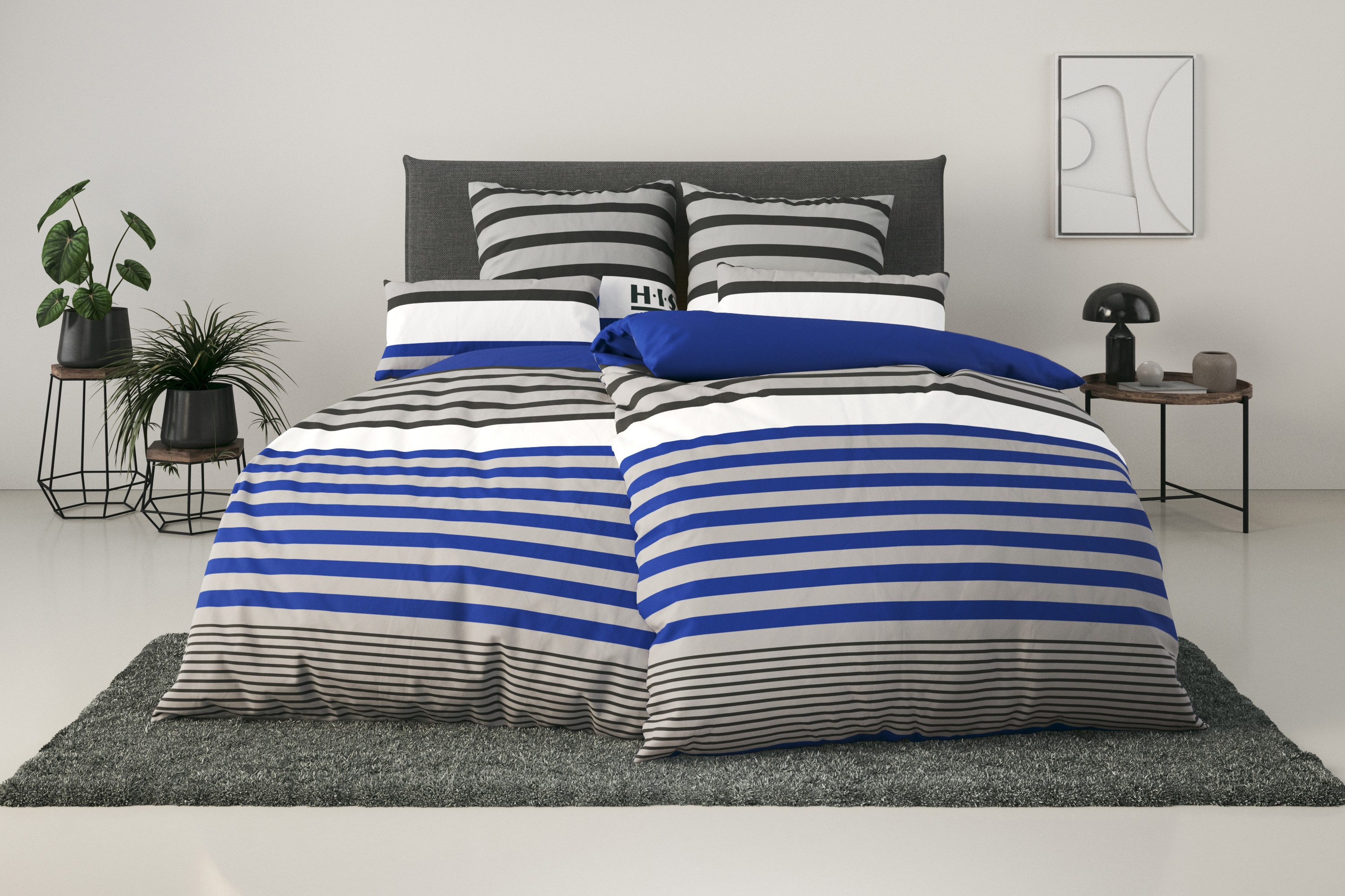 H.I.S Bettwäsche Majoran, Polycotton recycelt, 2 teilig, gestreifte Bettwäs günstig online kaufen