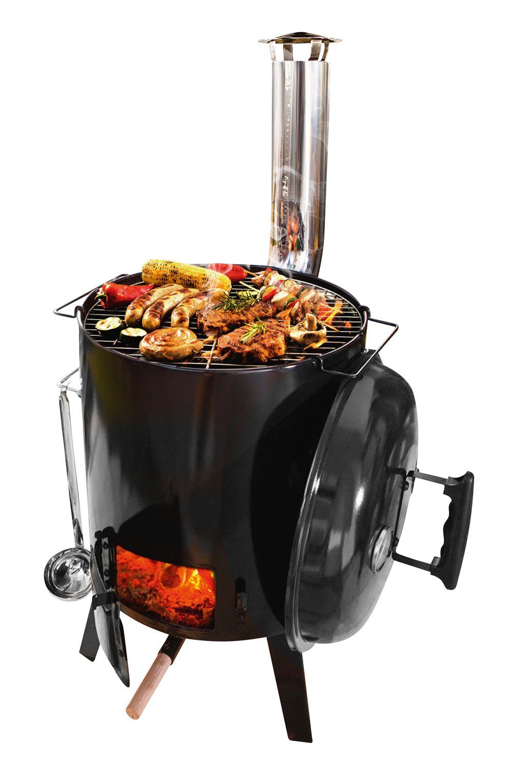 KESSMANN Grillkamin BBQ Gulaschkanone Eintopfofen mit Grillrost mobil