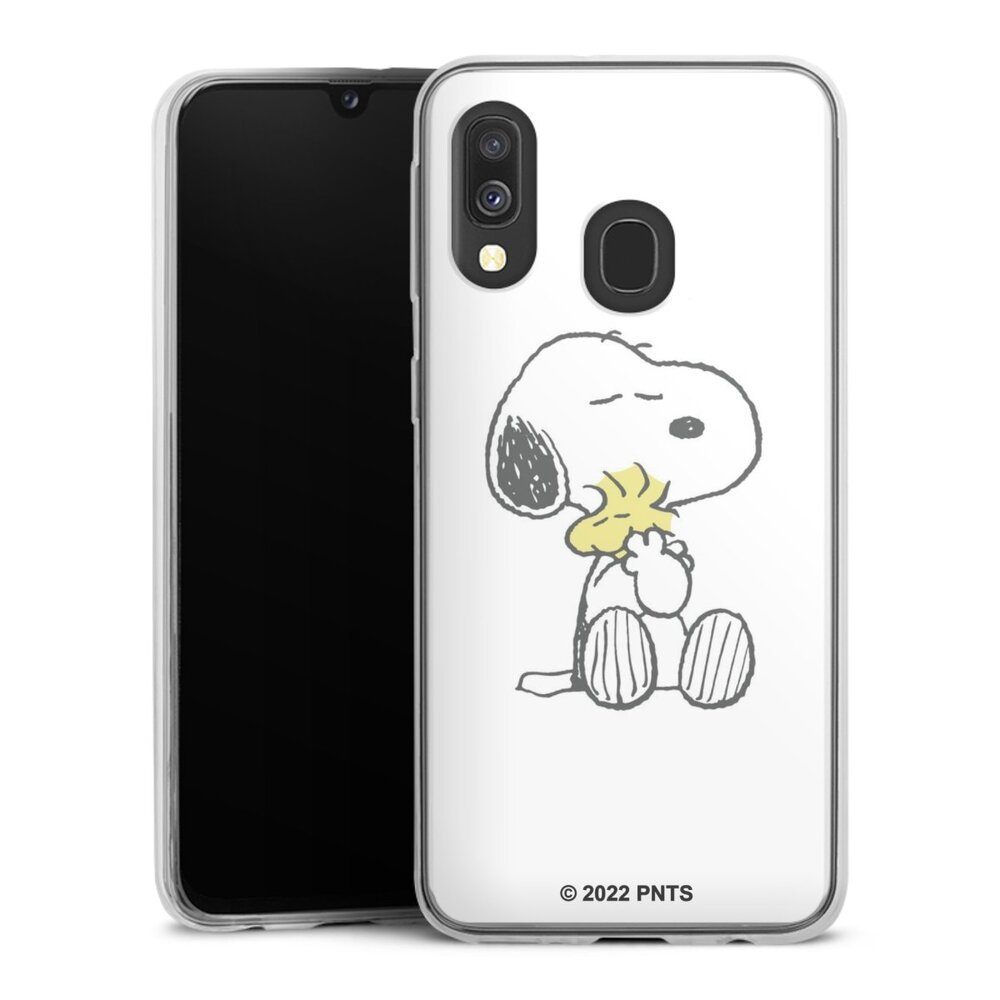 DeinDesign Handyhülle Peanuts Snoopy Liebe Snoopy And Woodstock Cuddling, Samsung Galaxy A40 Slim Case Silikon Hülle Ultra Dünn Schutzhülle