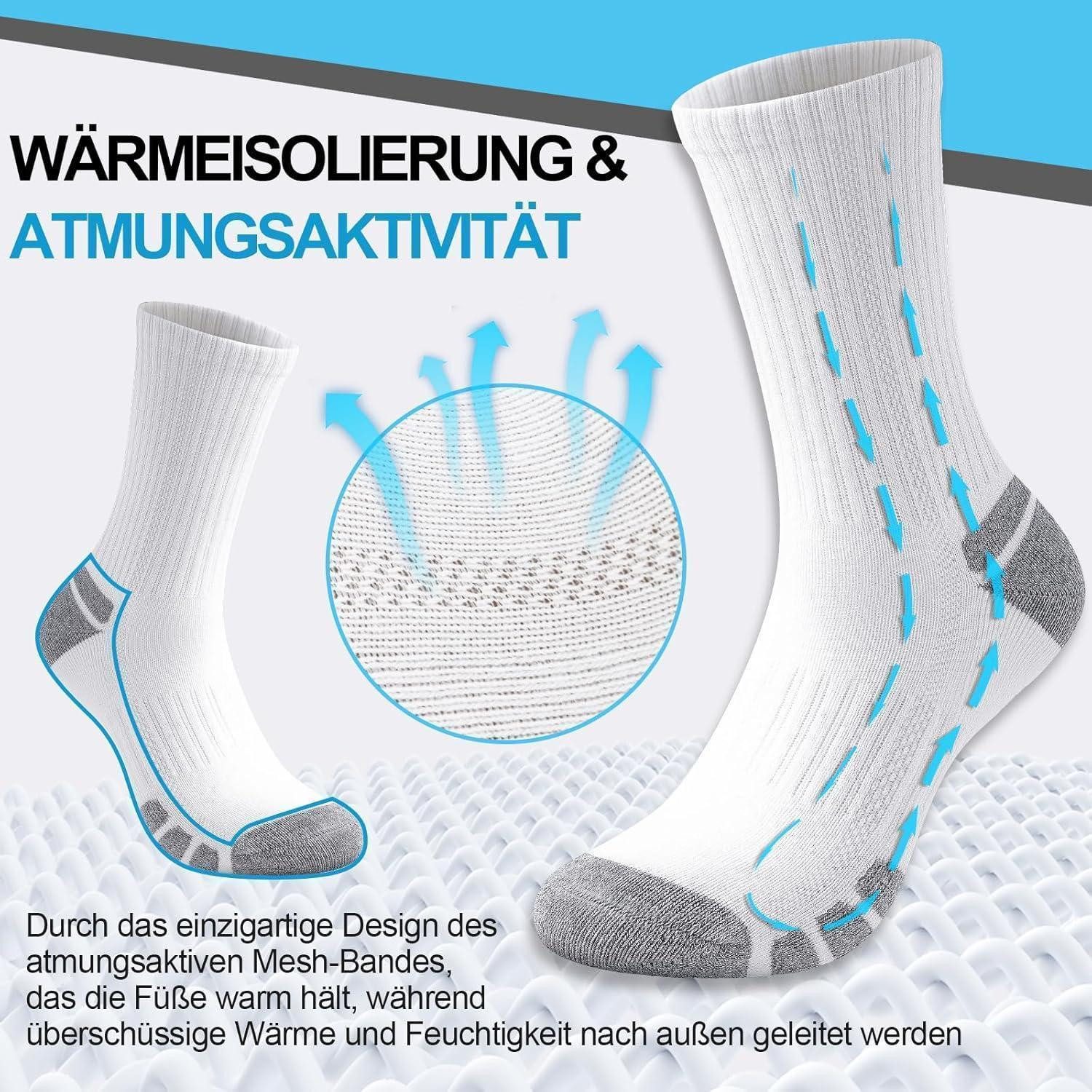 LuxusKollektion Funktionssocken 6 Paar Trekkingsocken Baumwolle warm gepolstert