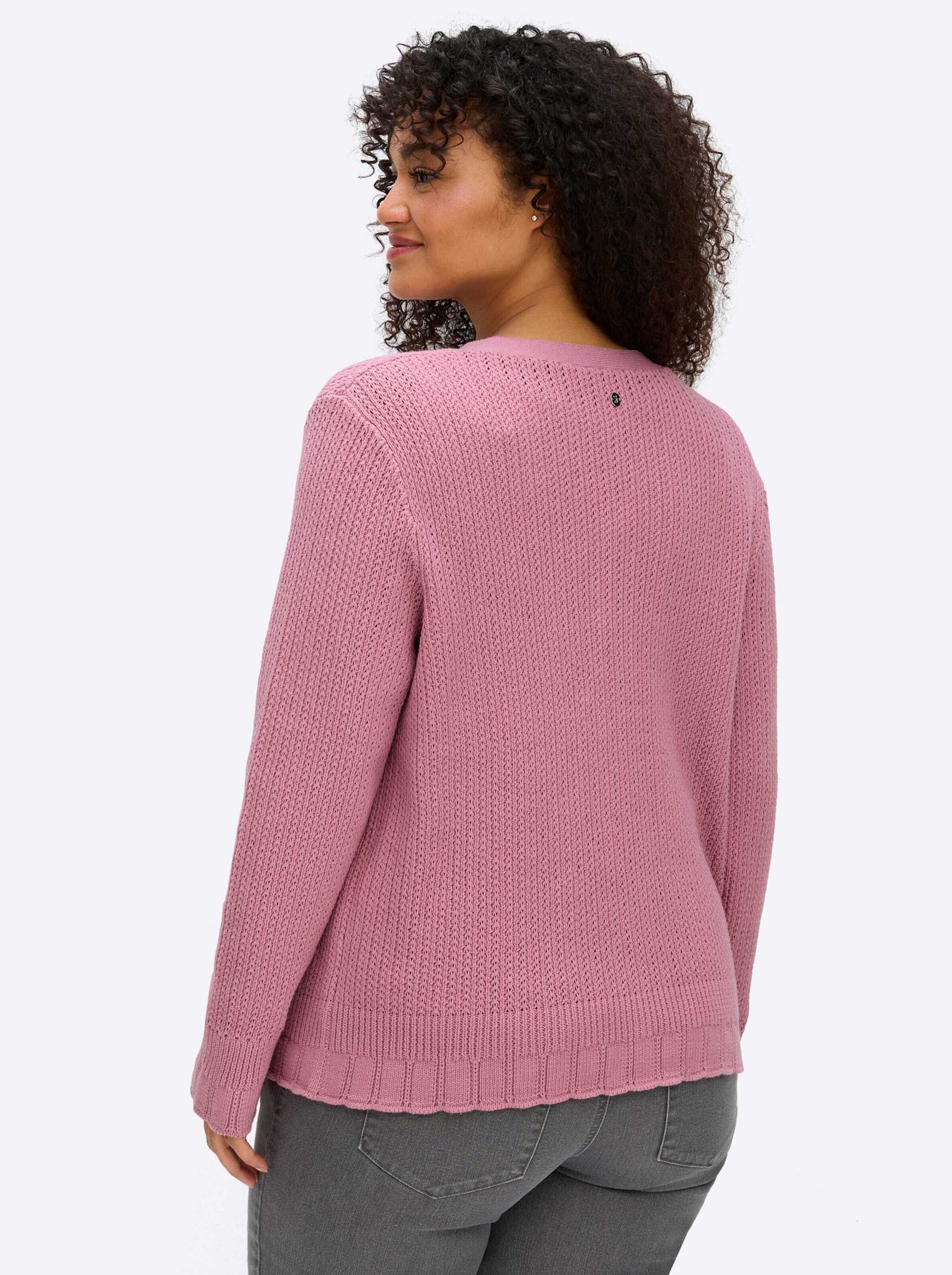 Sheego Strickjacke Strickjacke Langarm Ajour günstig online kaufen