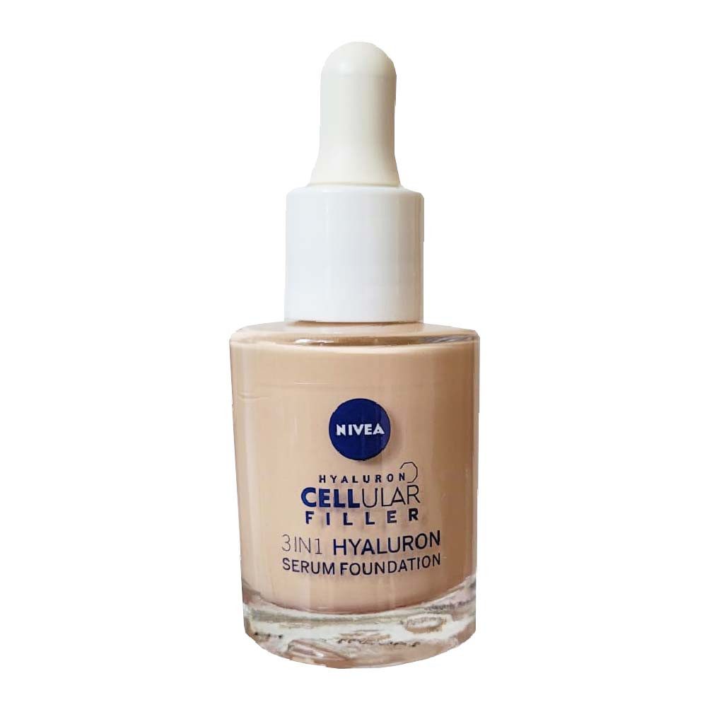 Nivea Foundation Nivea Cellular Filler 3in1 Hyaluron Serum Foundation 01 hell 30ml