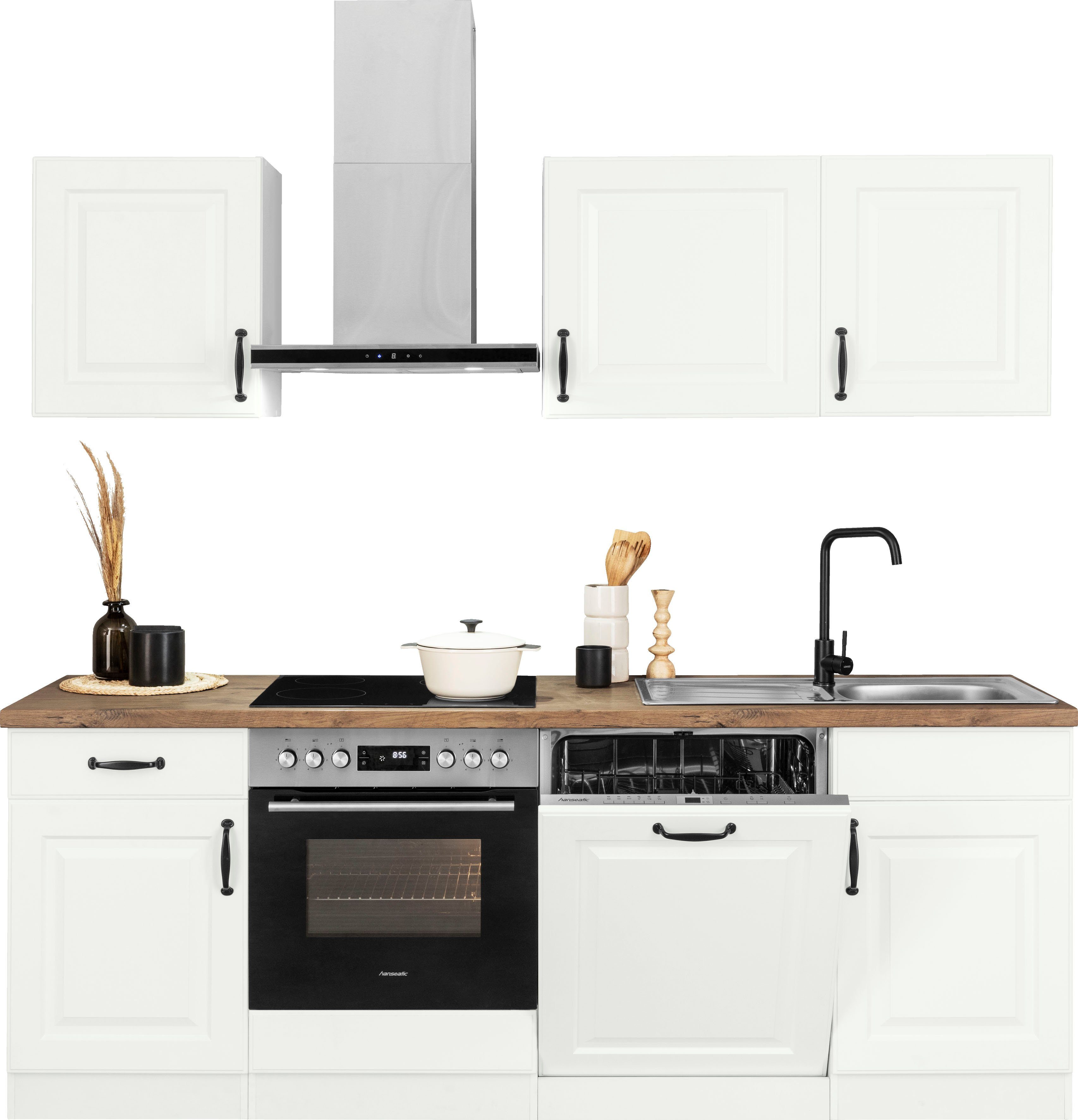 wiho Küchen Küchenzeile Erla, mit Hanseatic-E-Geräten, Breite 220 cm, extra kurze Lieferzeit