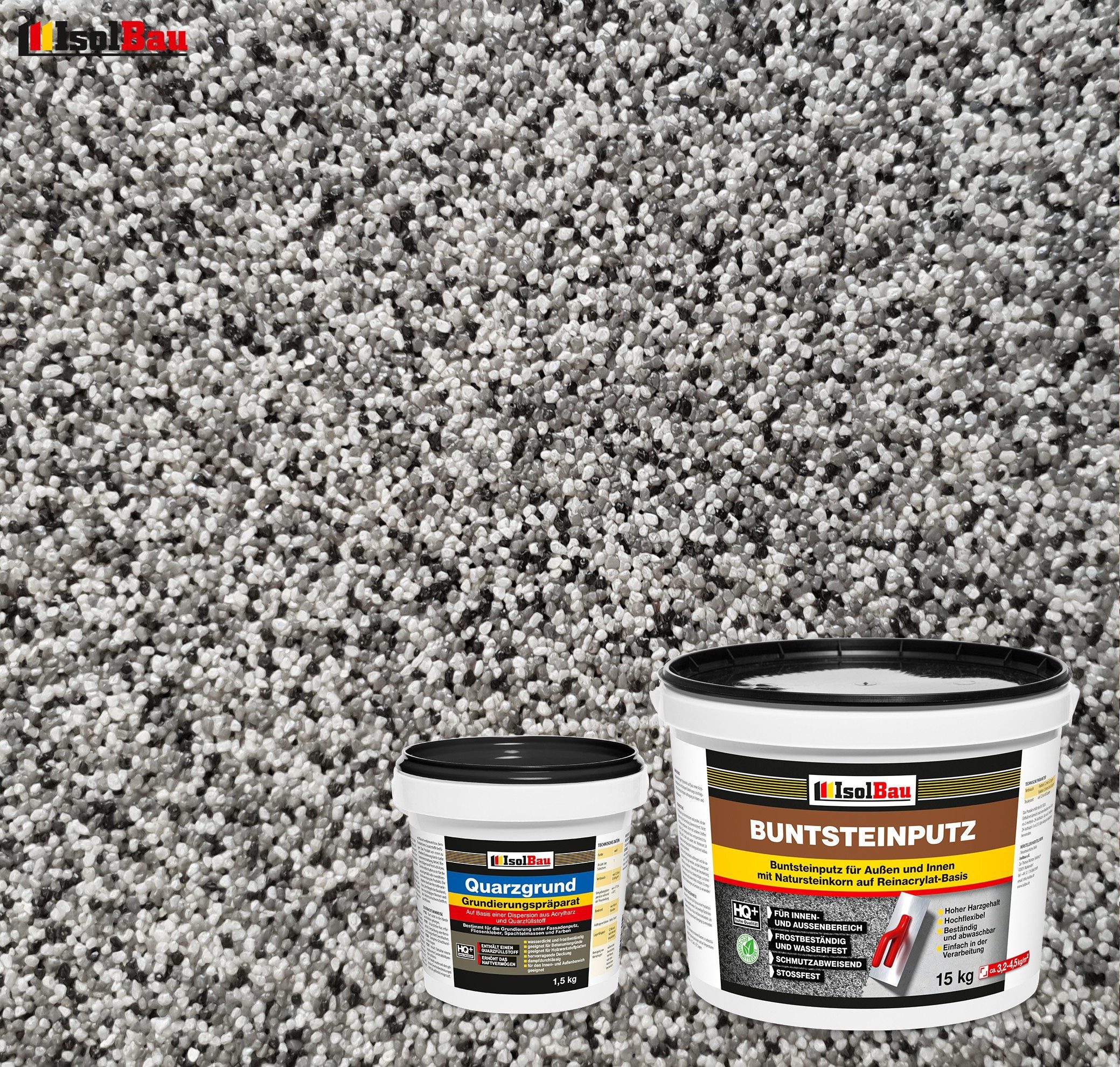 None Gipsputz Set Mosaikputz 15 kg Buntsteinputz BP20 Fertigputz + Quarzgru günstig online kaufen