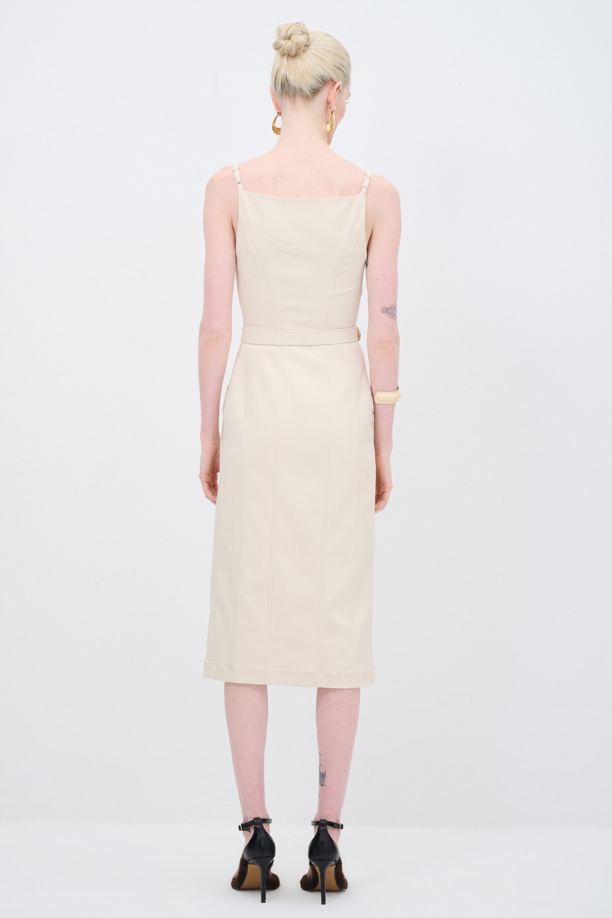 adL Cocktailkleid Kleid mit Spaghettiträgern und Gürtel