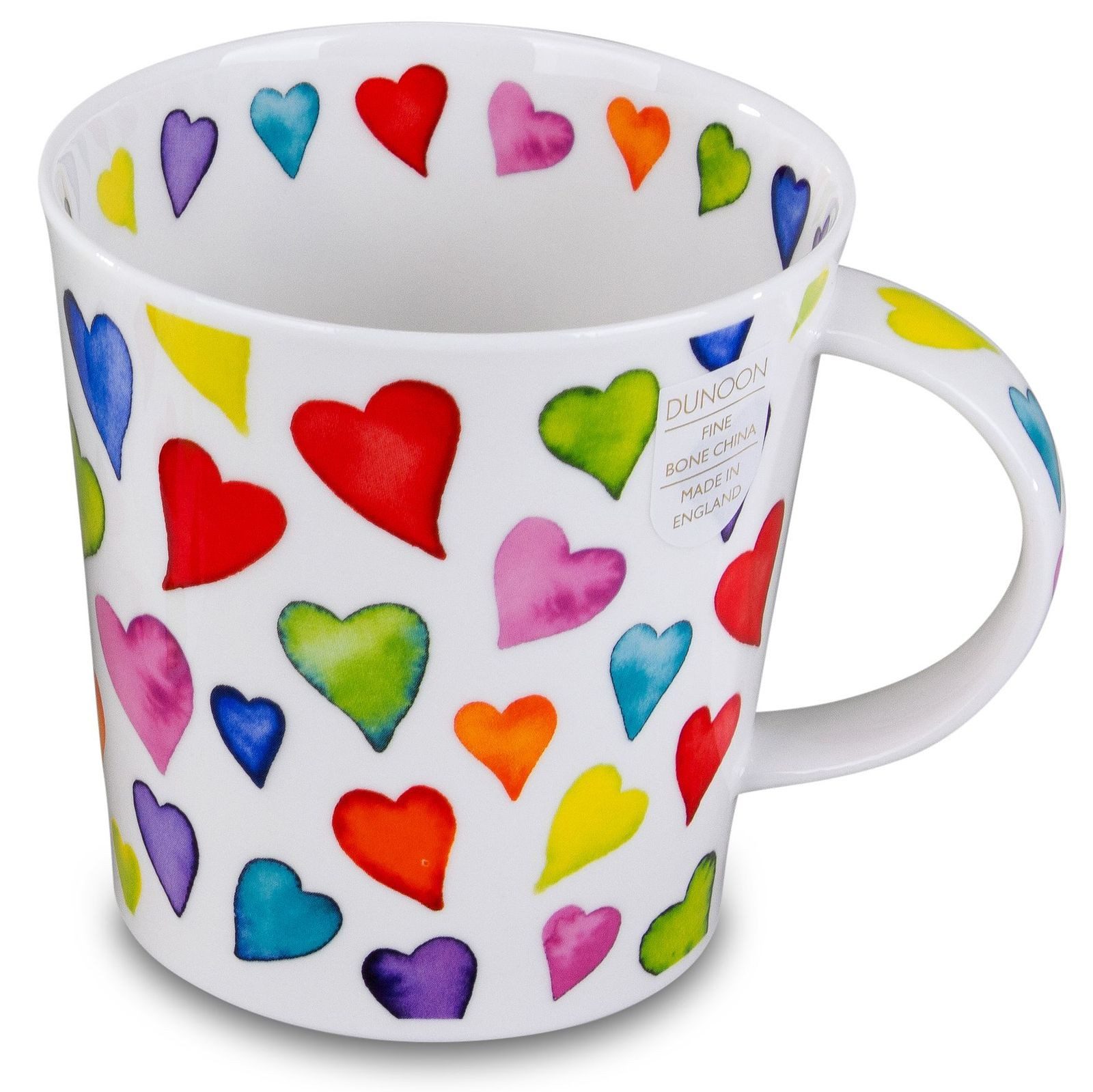Dunoon Tasse Cairngorm Warm Hearts 0,48l Fine Bone China Porzellan Kaffeetasse, 1-tlg., Spülmaschinengeeignet