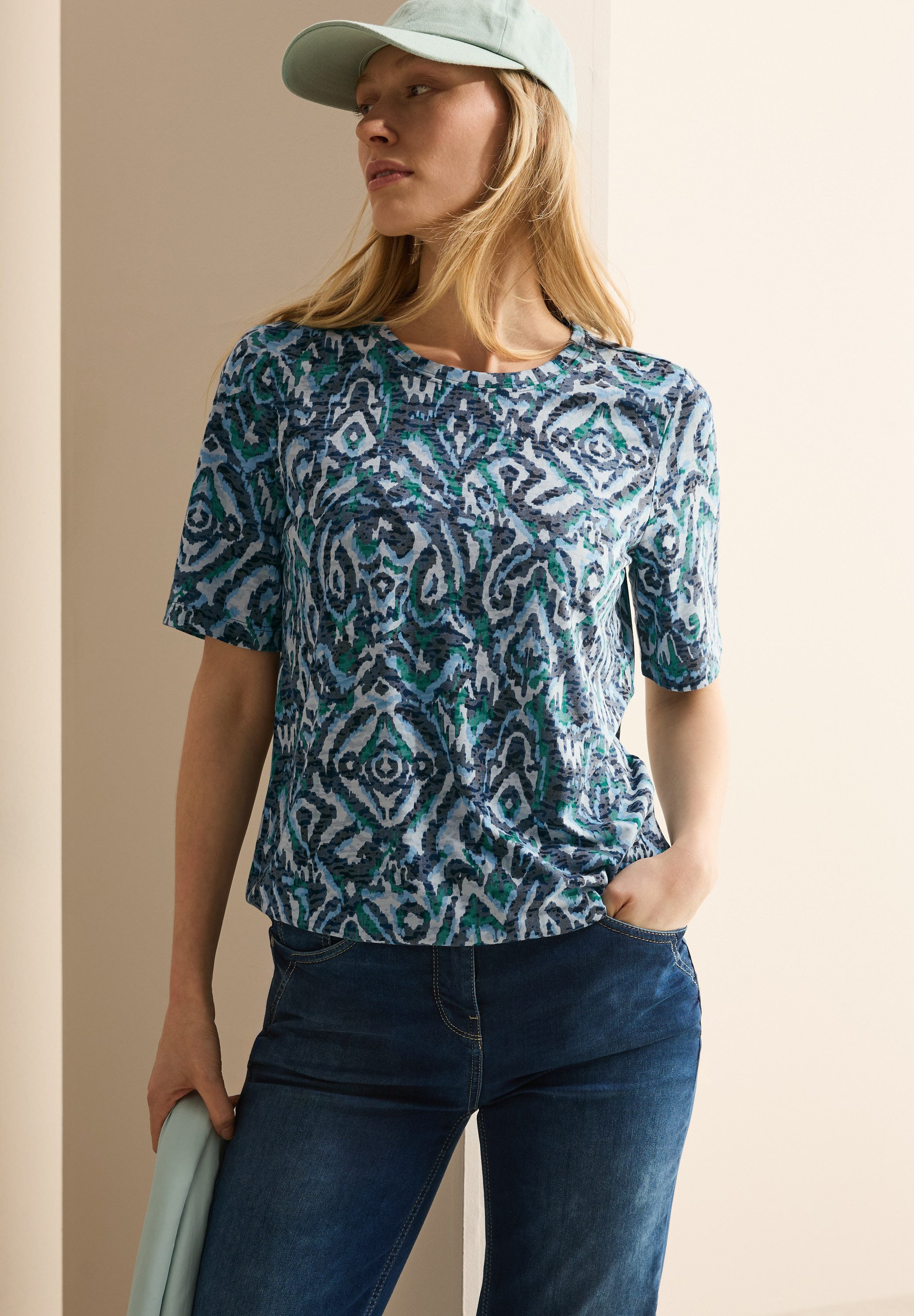 CECIL T-Shirt mit All-Over Print günstig online kaufen