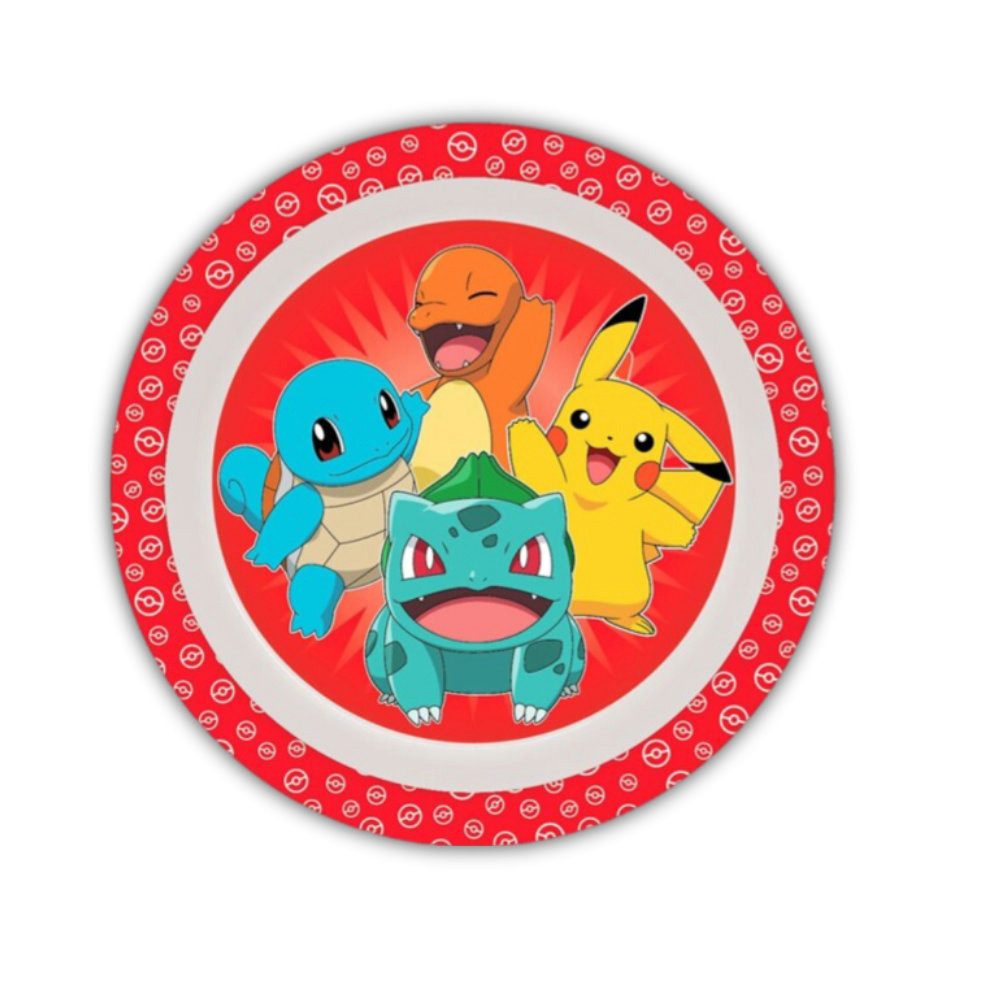 POKÉMON Kindergeschirr-Set Pokemon Pikachu und Freunde Kinder 3 teiliges Set (3-tlg), 1 Personen, BPA-Frei, Teller, Schüssel und Becher