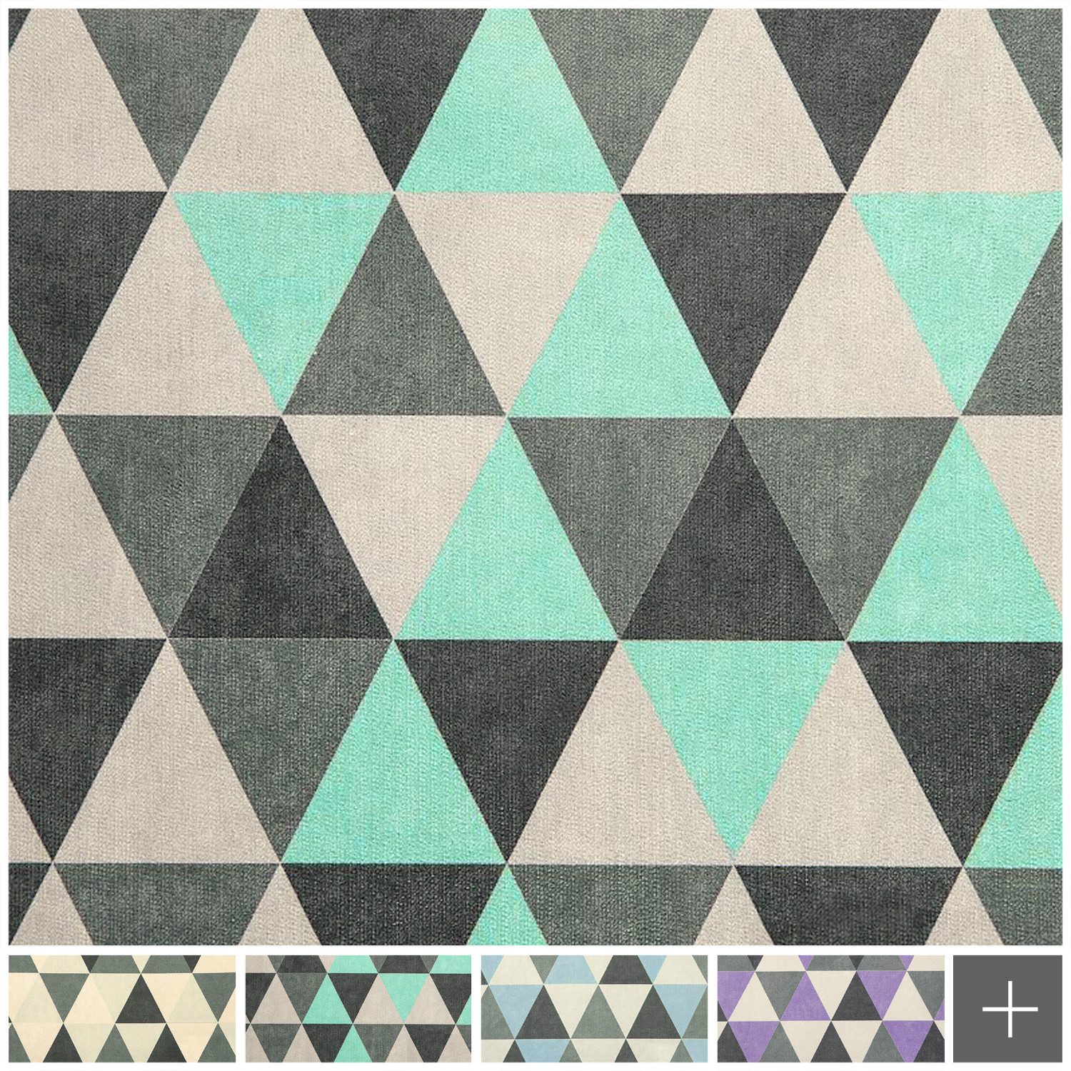 novely® Stoff ORMONT MERING - Samtiger Chenille-Stoff mit Dreieckmuster, Robust, Samtweich, Veloursartig, Meterware, 1lfm