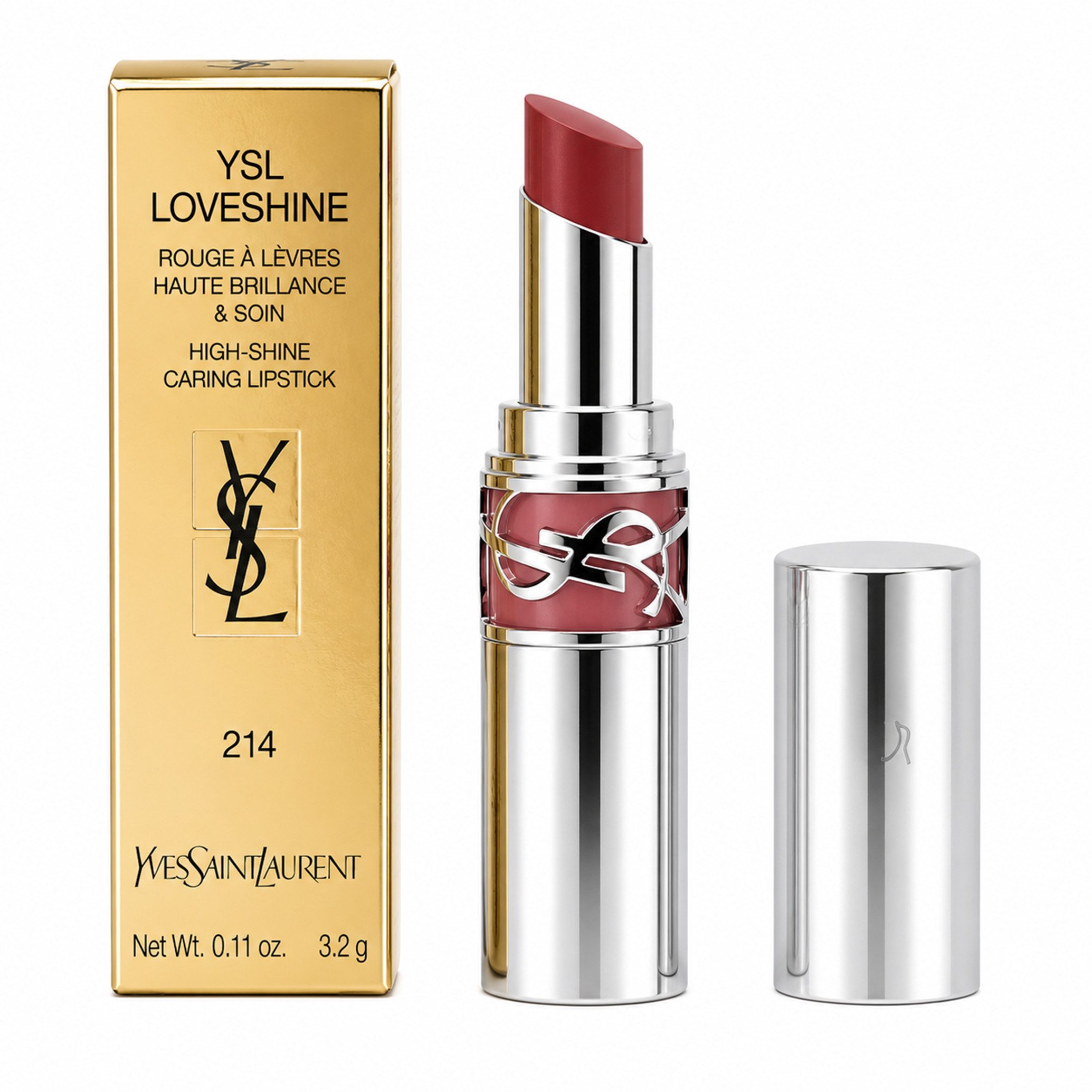 YVES SAINT LAURENT Lippenstift Yves Saint Laurent YSL Loveshine 214 Wet Guava Lippenstift 3,2 g