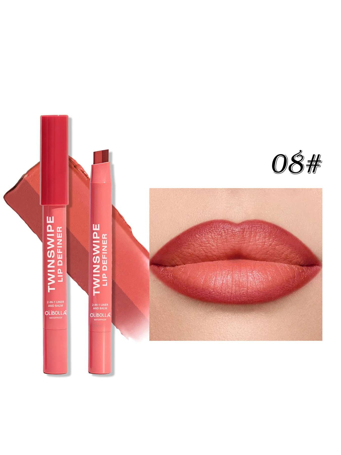 DEBAIJIA Lipliner 2-in-1 Lipliner Stift, wischfest für definierte Lippenkonturen