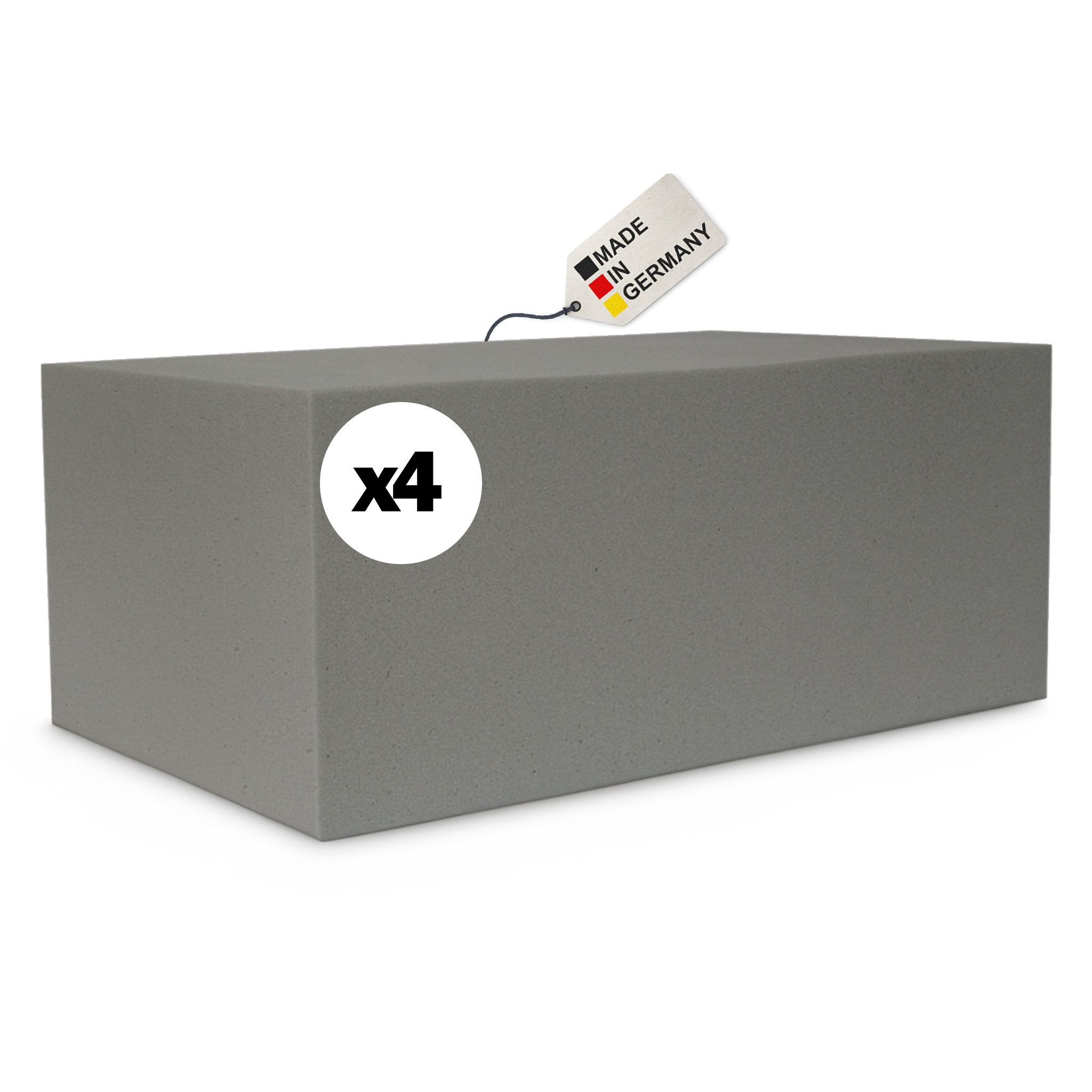 matches21 HOME & HOBBY Schaumgummi Blumen Steckmasse „trocken“ für Kunstblumen 4 Stk. grau, Steckschaum Ziegel für Blumen-Gestecke als Tisch-Deko Grab-Schmuck