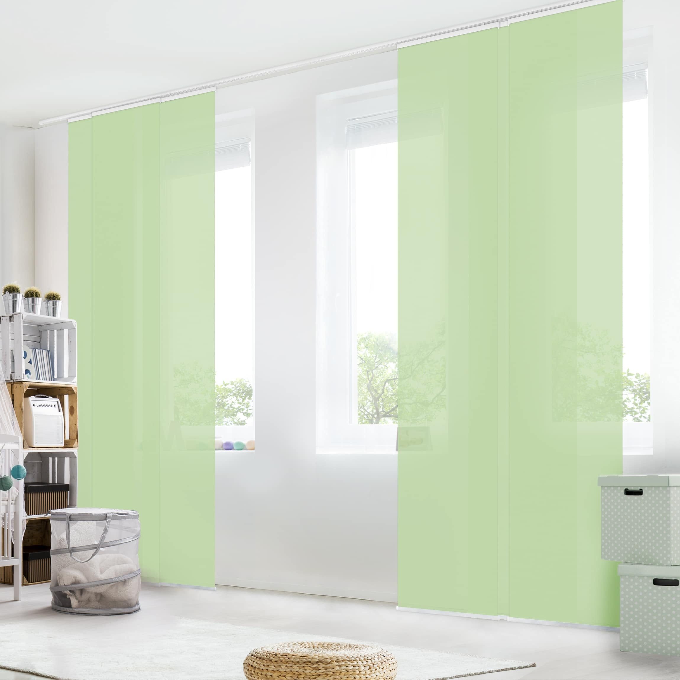 Bilderdepot24 Schiebegardine modern Flächenvorhang blickdicht Mint, günstig online kaufen