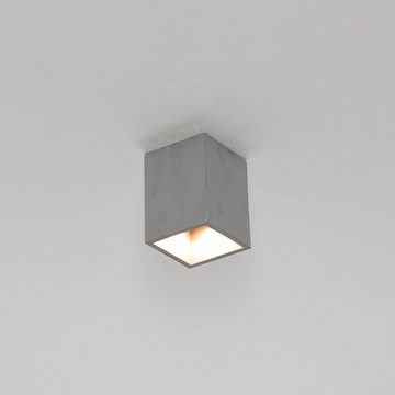 Licht-Erlebnisse Deckenleuchte BOLD, ohne Leuchtmittel, Aufbaustrahler Deckenstrahler Beton Grau kompakt Eckig Urban Lampe